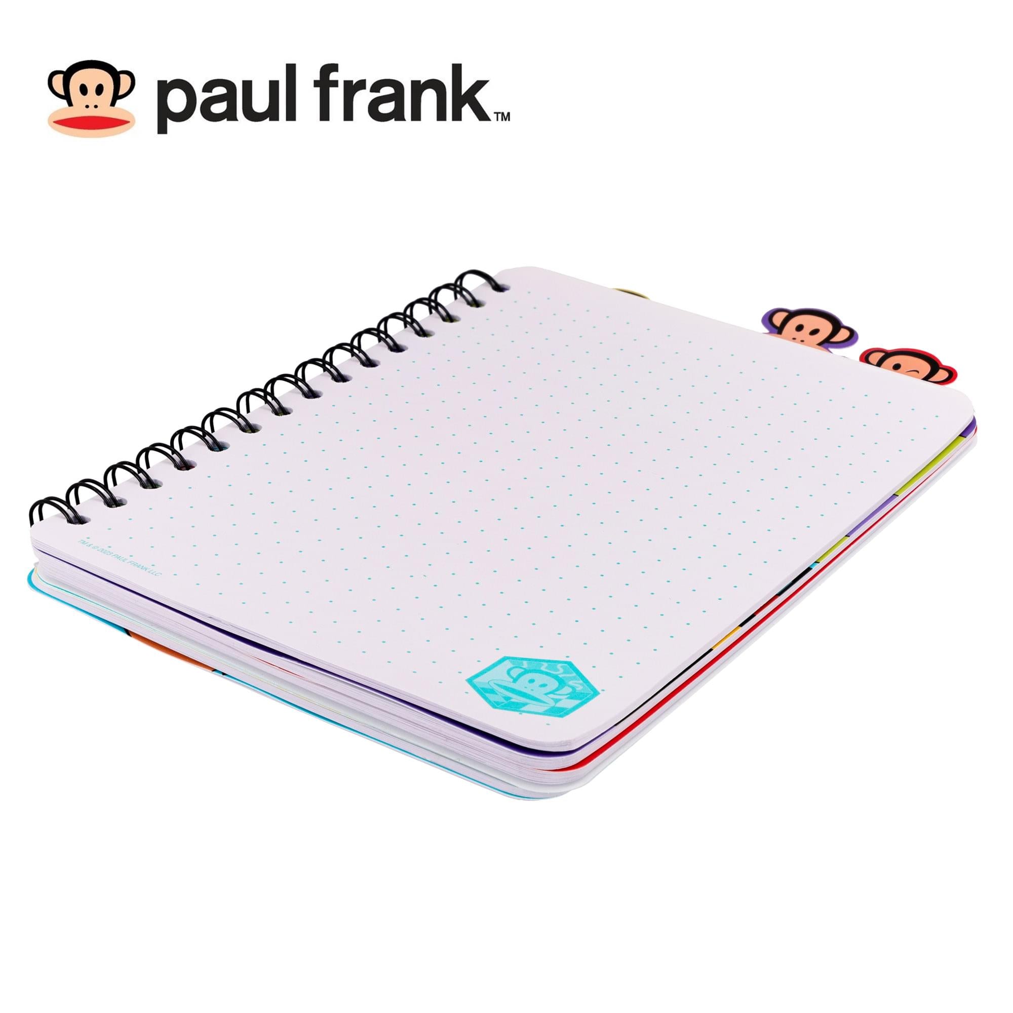 Paul Frank 4-Tab Spiral Notebook With 160 Dotted Sheets | 6 x 9 Inches