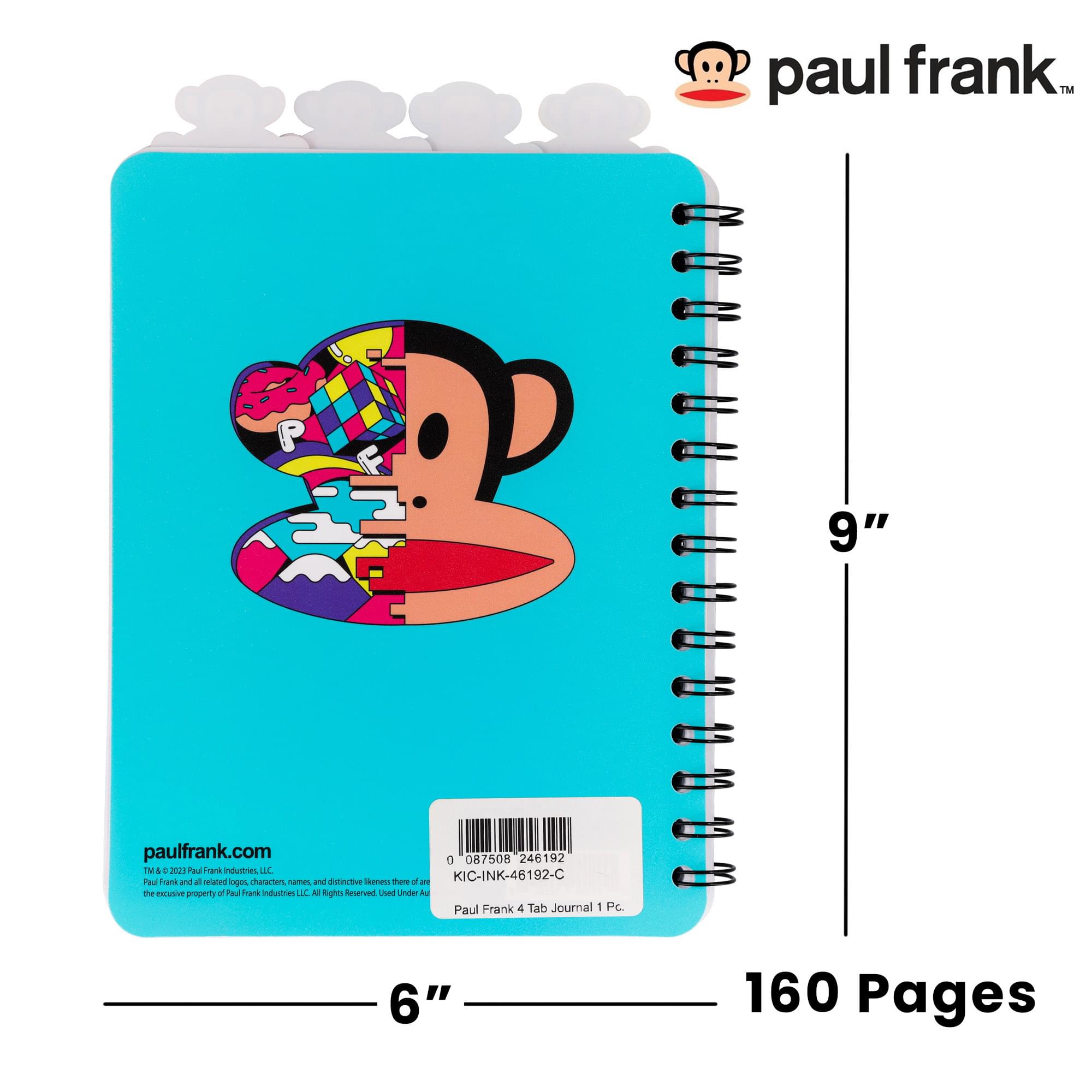 Paul Frank 4-Tab Spiral Notebook With 160 Dotted Sheets | 6 x 9 Inches