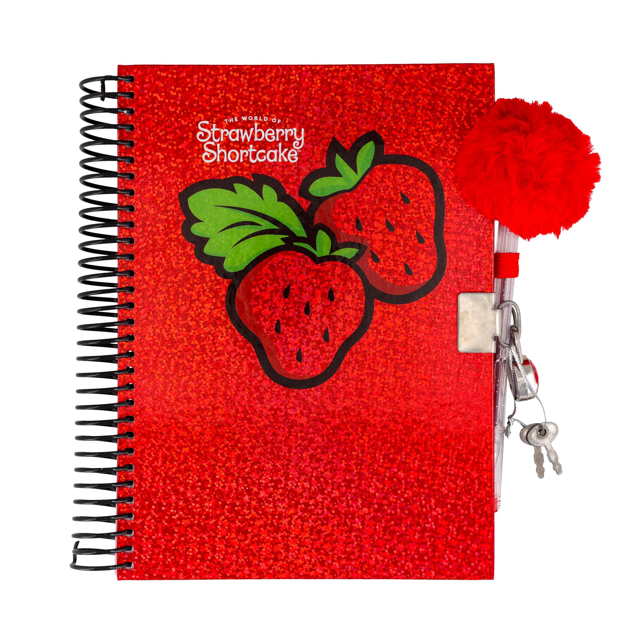 Strawberry Shortcake Spiral Notebook With Lock, Pen and Stickers | 6 x 8 Inches