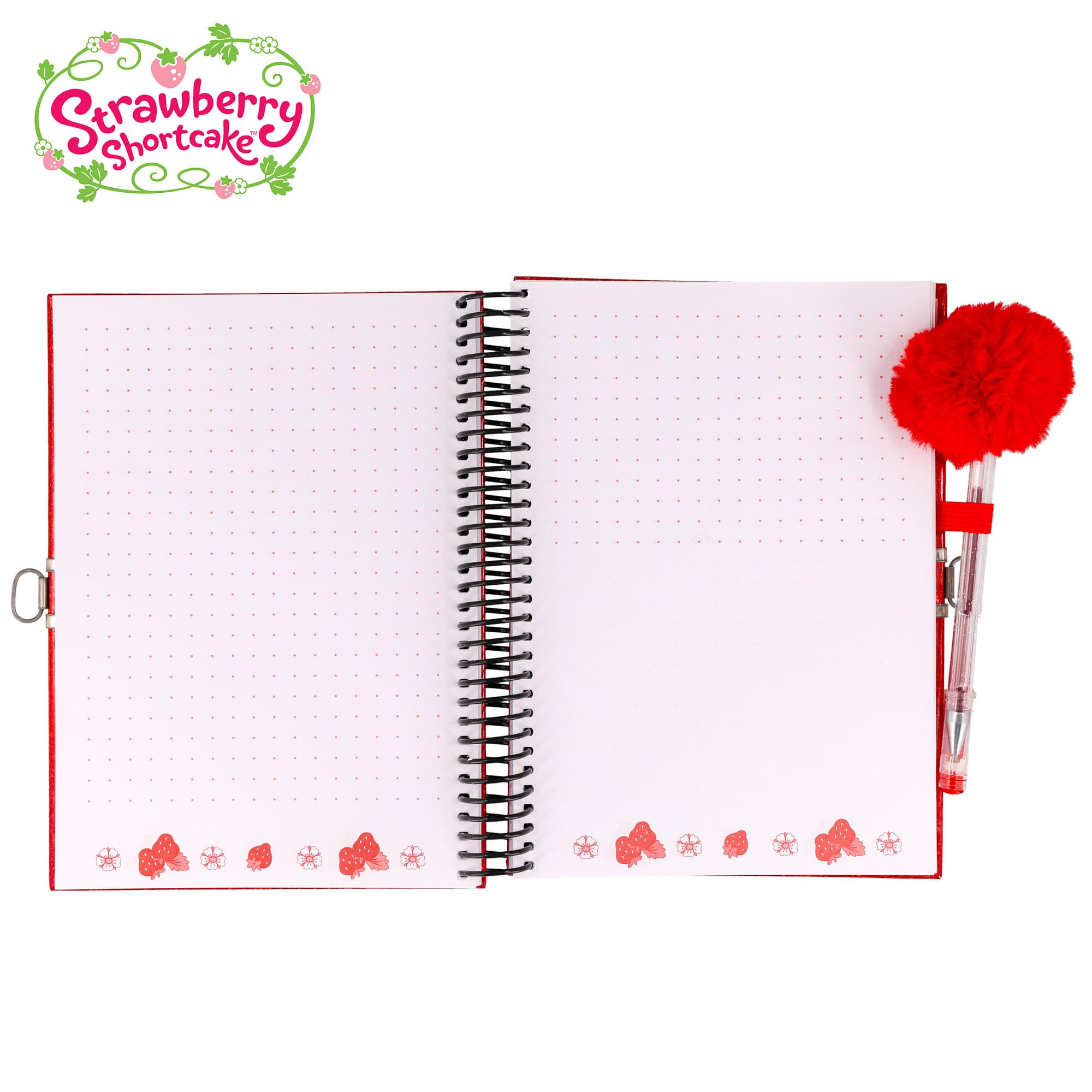 Strawberry Shortcake Spiral Notebook With Lock, Pen and Stickers | 6 x 8 Inches