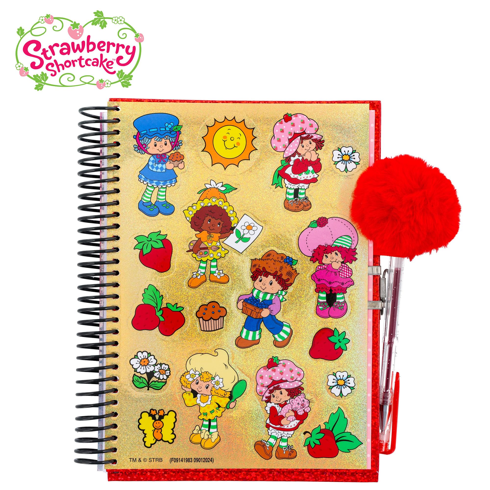 Strawberry Shortcake Spiral Notebook With Lock, Pen and Stickers | 6 x 8 Inches