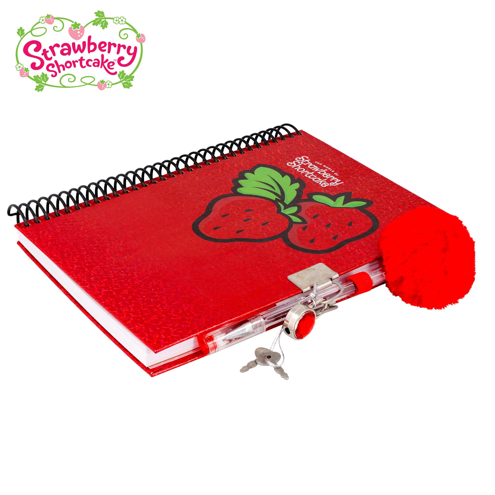 Strawberry Shortcake Spiral Notebook With Lock, Pen and Stickers | 6 x 8 Inches