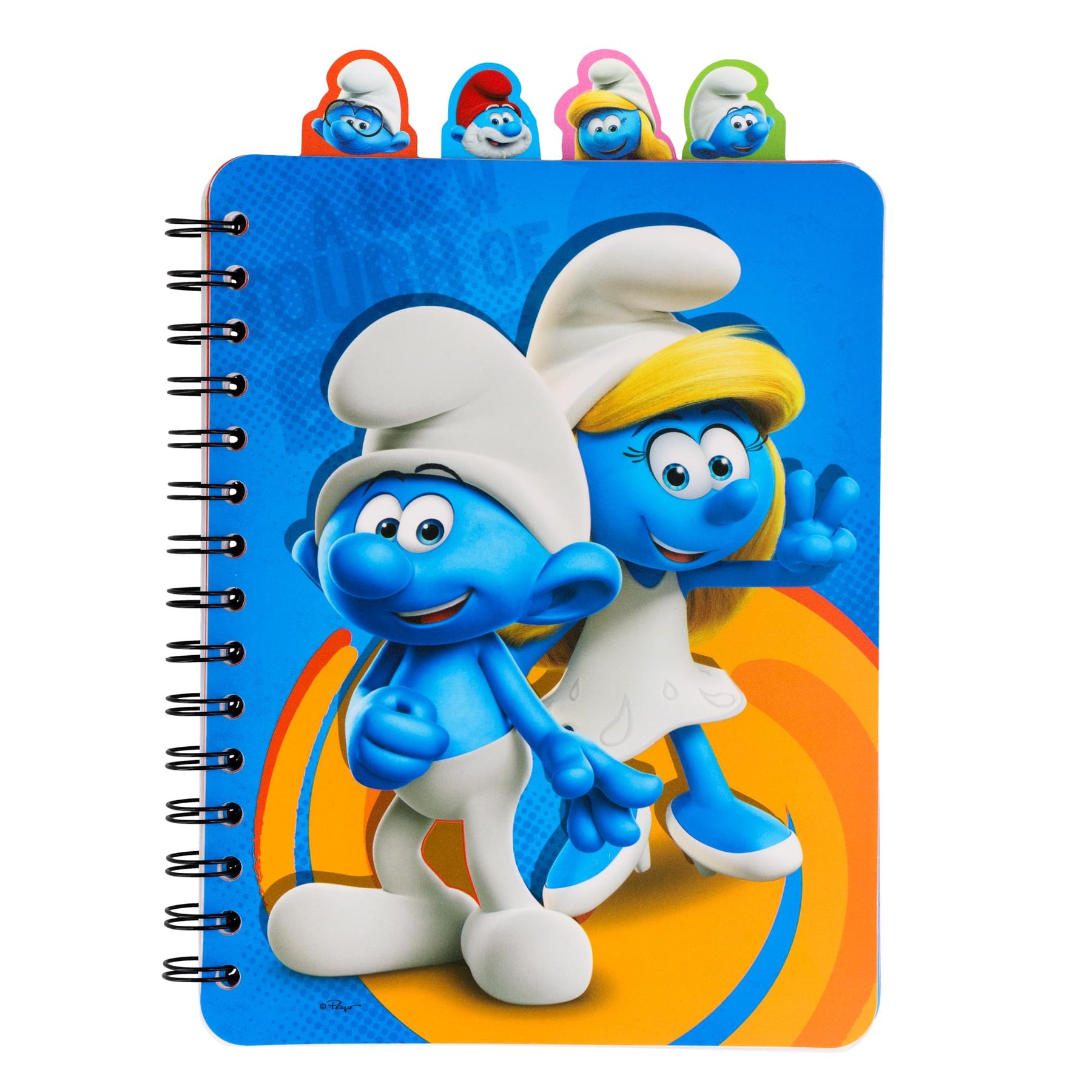 The Smurfs: A New Touch Of Blue 4-Tab Spiral Notebook With 160 Dotted Sheets