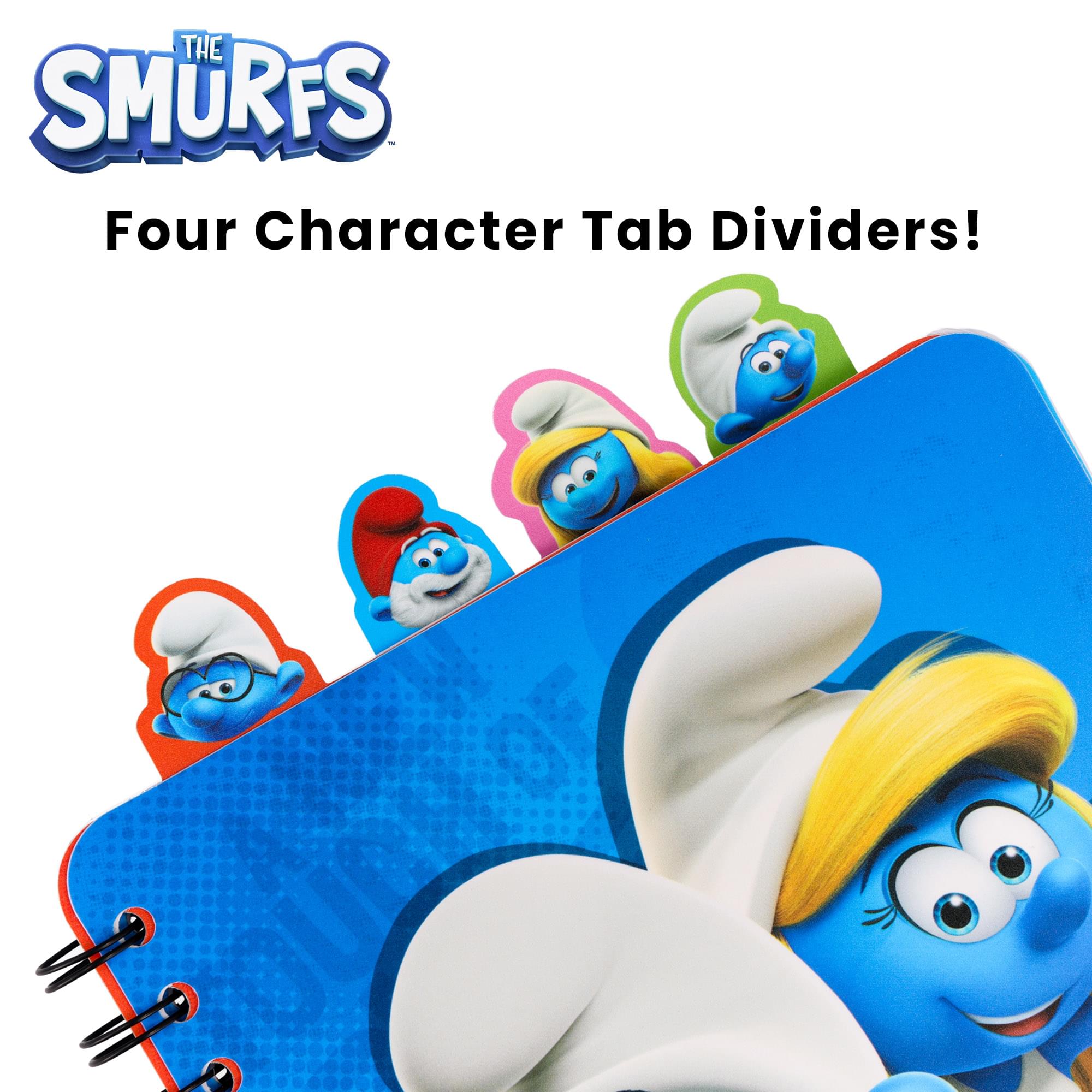 The Smurfs: A New Touch Of Blue 4-Tab Spiral Notebook With 160 Dotted Sheets