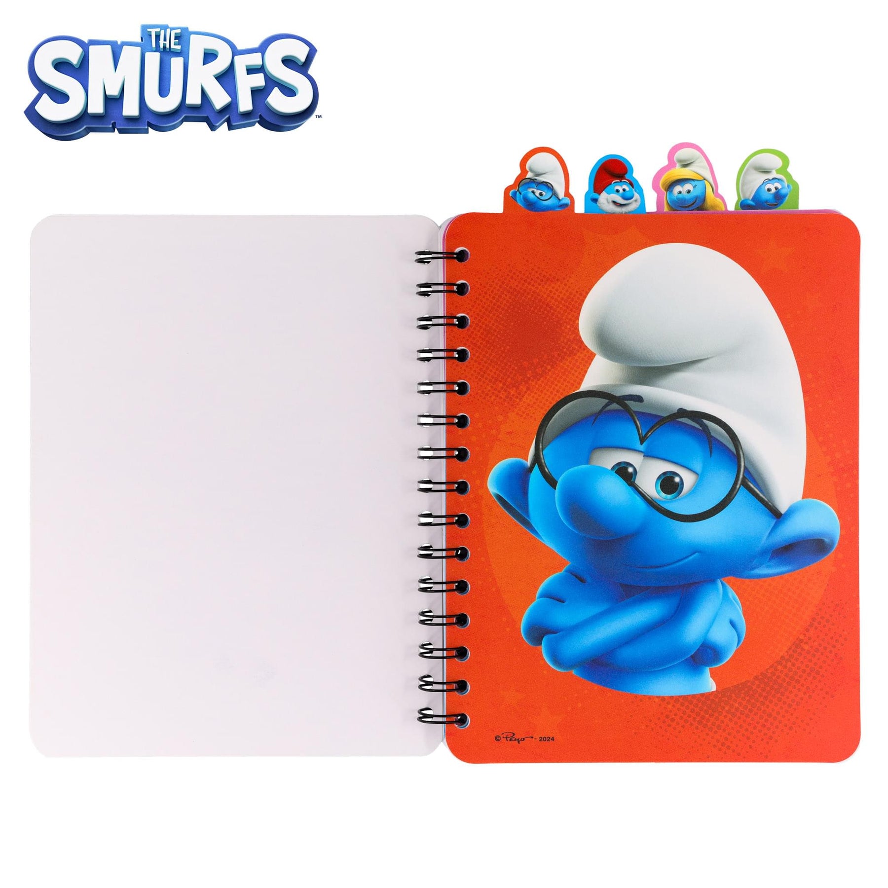 The Smurfs: A New Touch Of Blue 4-Tab Spiral Notebook With 160 Dotted Sheets
