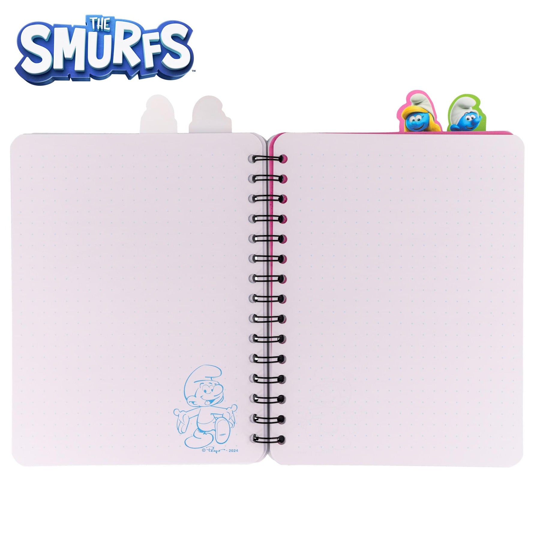 The Smurfs: A New Touch Of Blue 4-Tab Spiral Notebook With 160 Dotted Sheets
