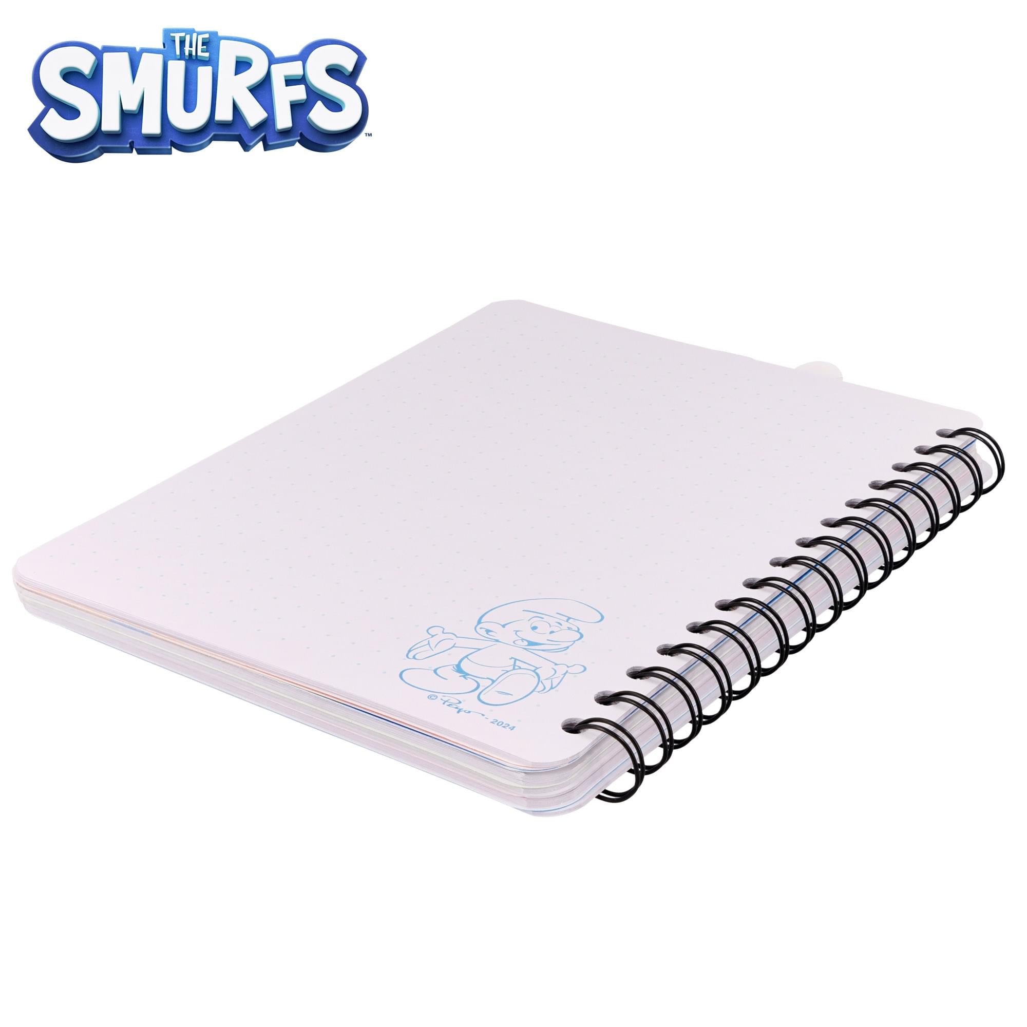 The Smurfs: A New Touch Of Blue 4-Tab Spiral Notebook With 160 Dotted Sheets