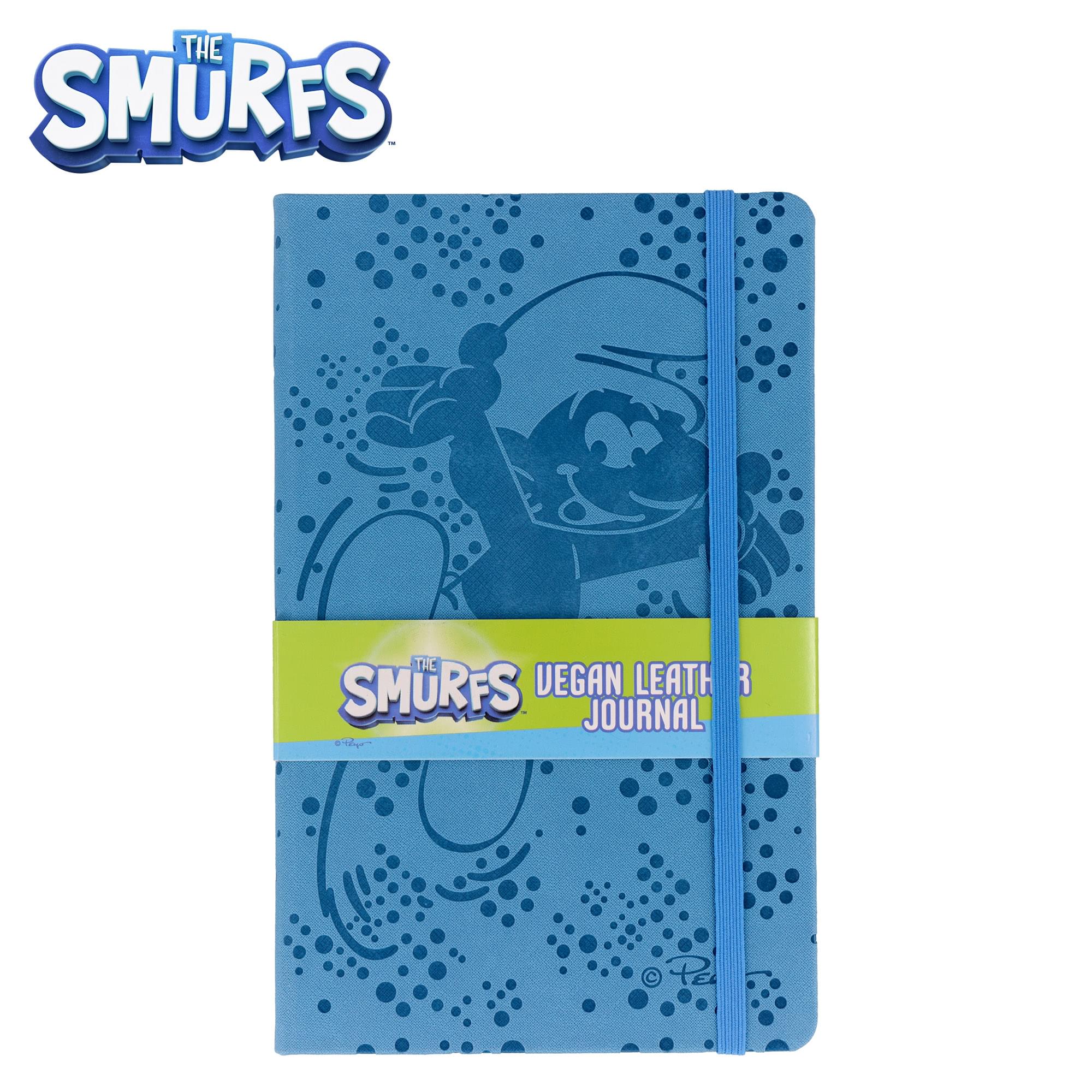 The Smurfs 80-Page Vegan Leather Notebook | 5 x 8 Inches
