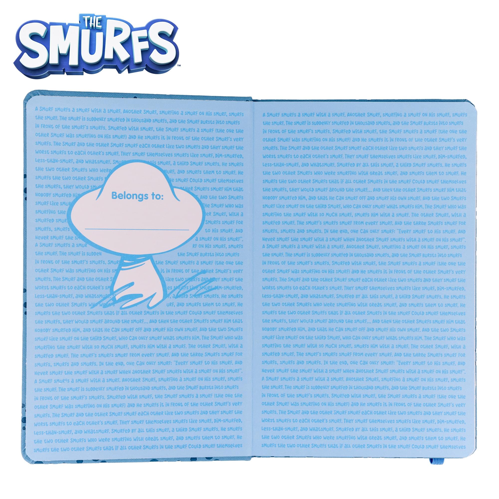 The Smurfs 80-Page Vegan Leather Notebook | 5 x 8 Inches