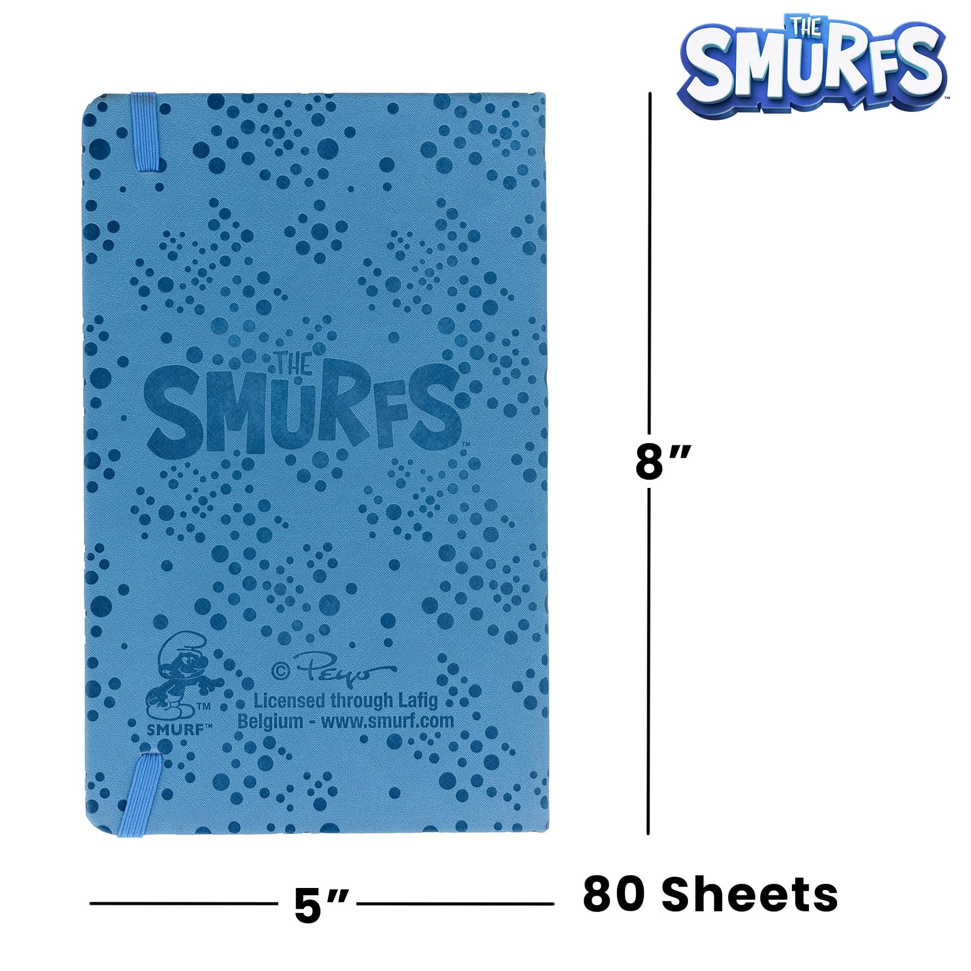 The Smurfs 80-Page Vegan Leather Notebook | 5 x 8 Inches
