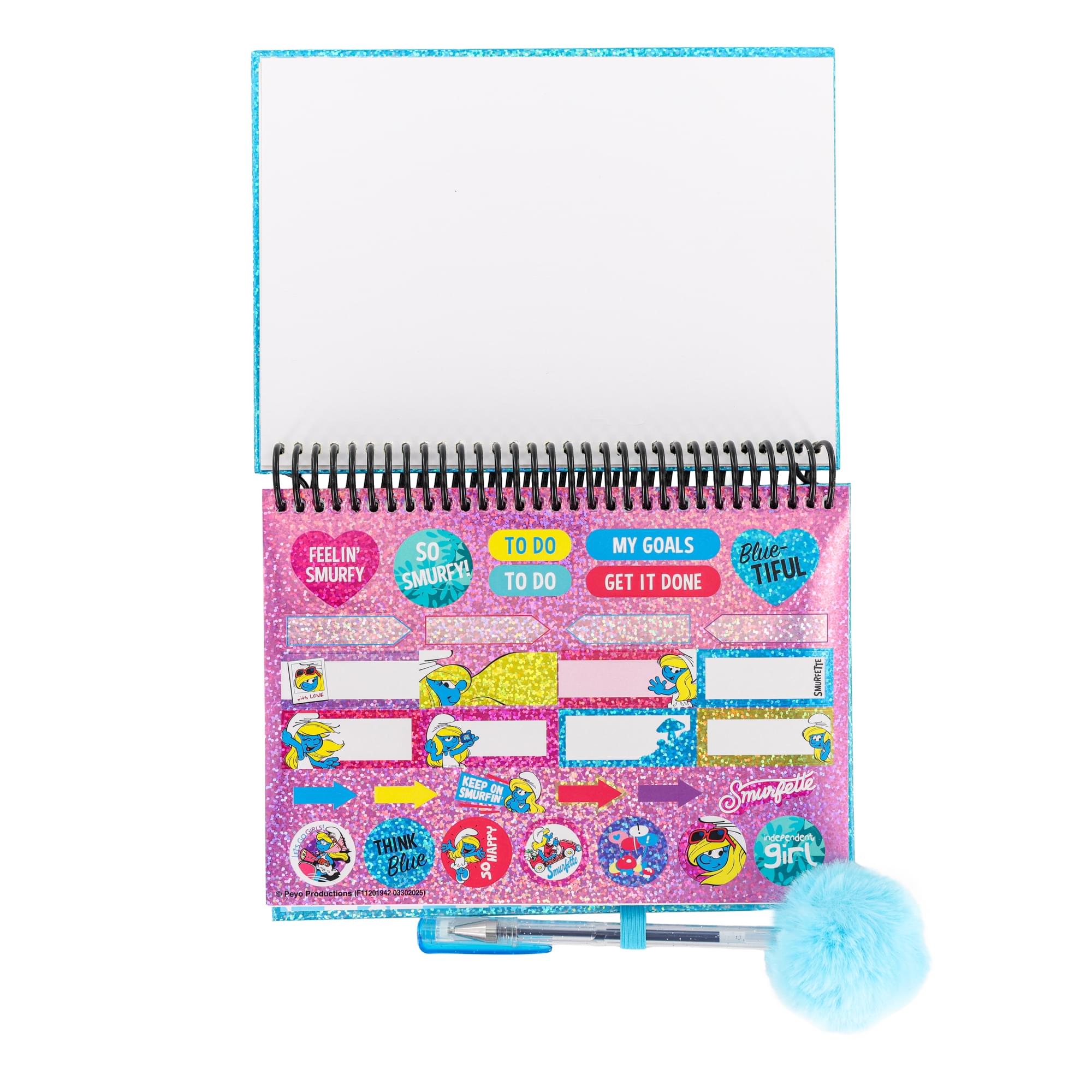 The Smurfs Smurfette Spiral Notebook With Gel Pen and Stickers