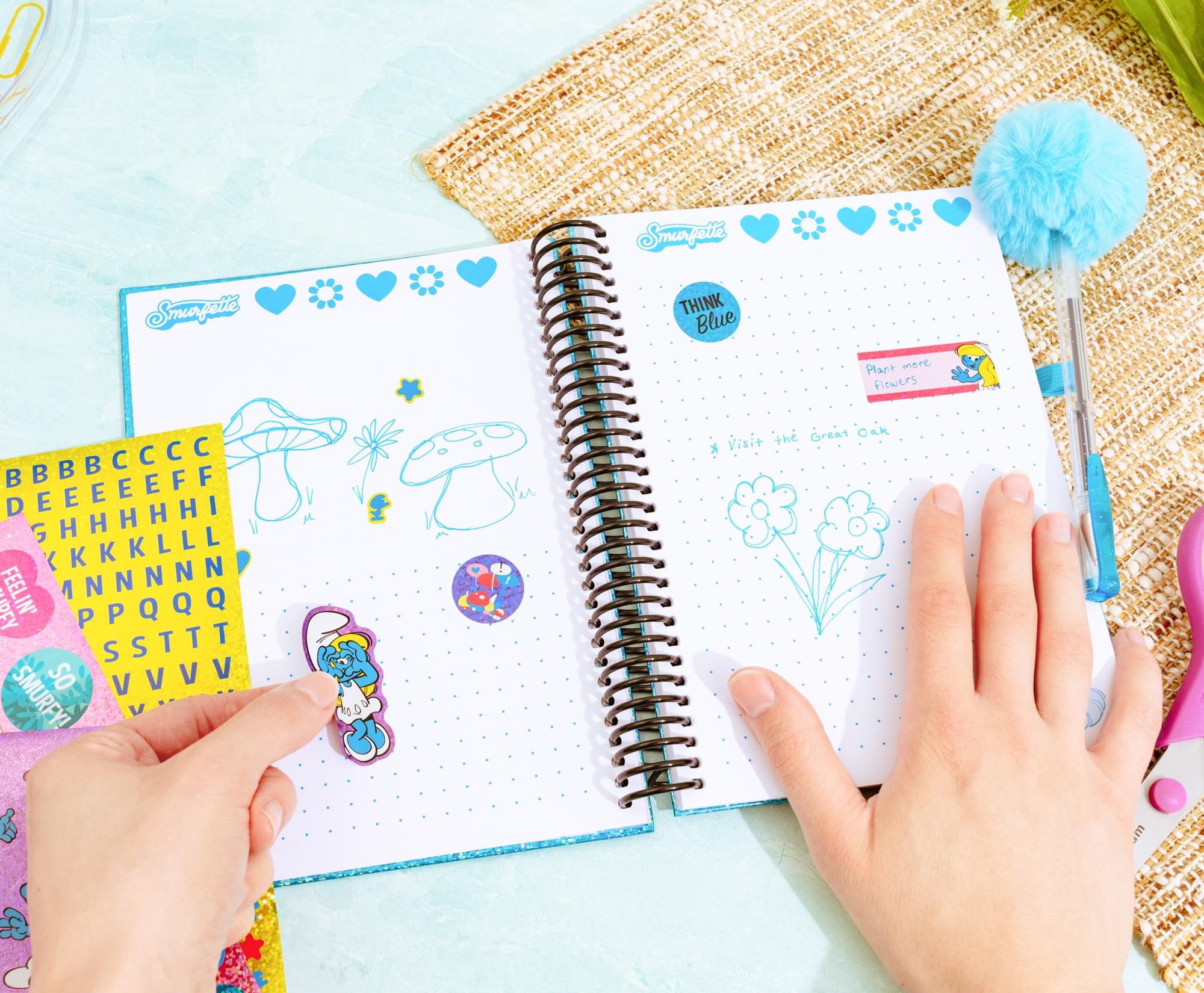 The Smurfs Smurfette Spiral Notebook With Gel Pen and Stickers