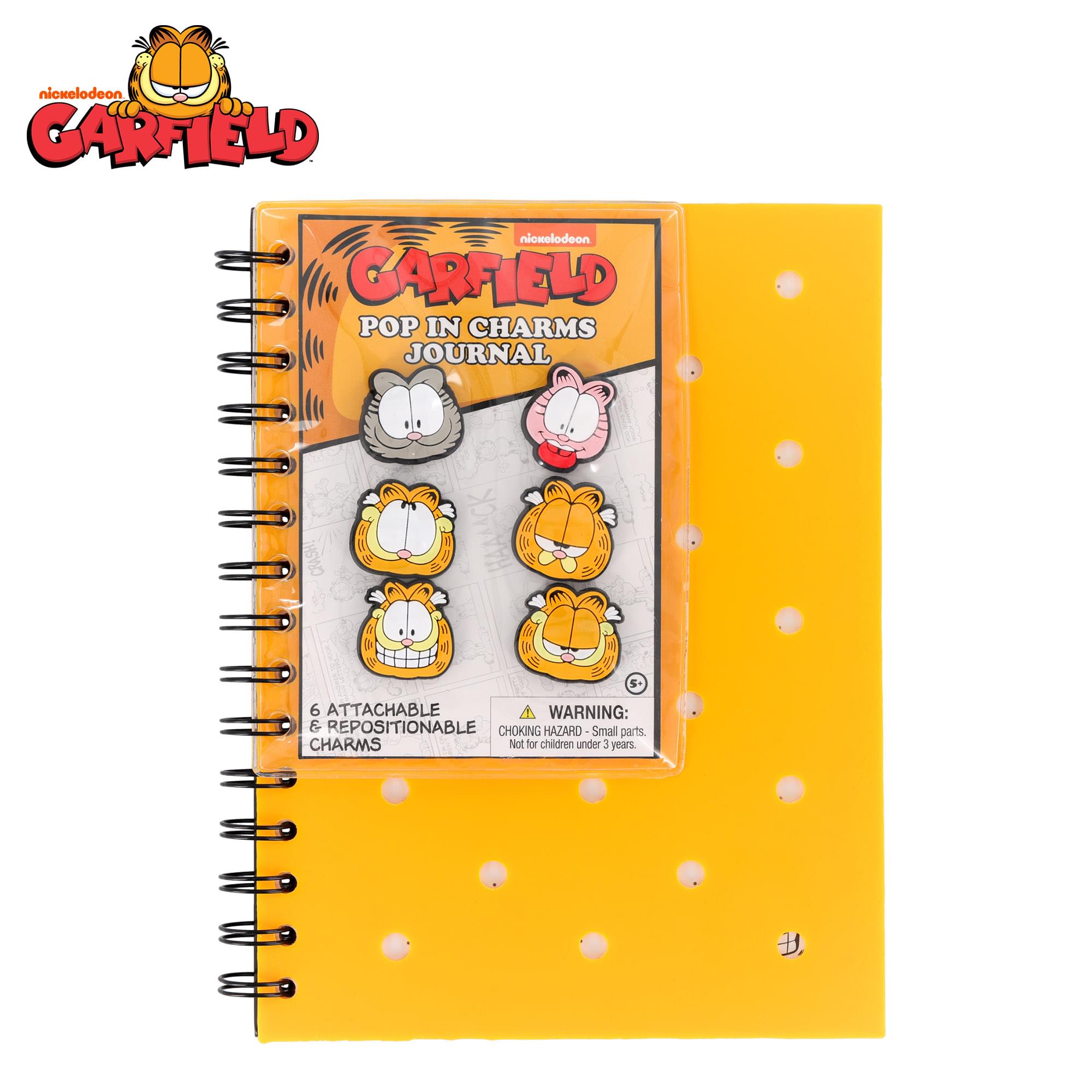 Garfield 160-Page Silicone Spiral Notebook With Pop Charms | 6 x 8 Inches
