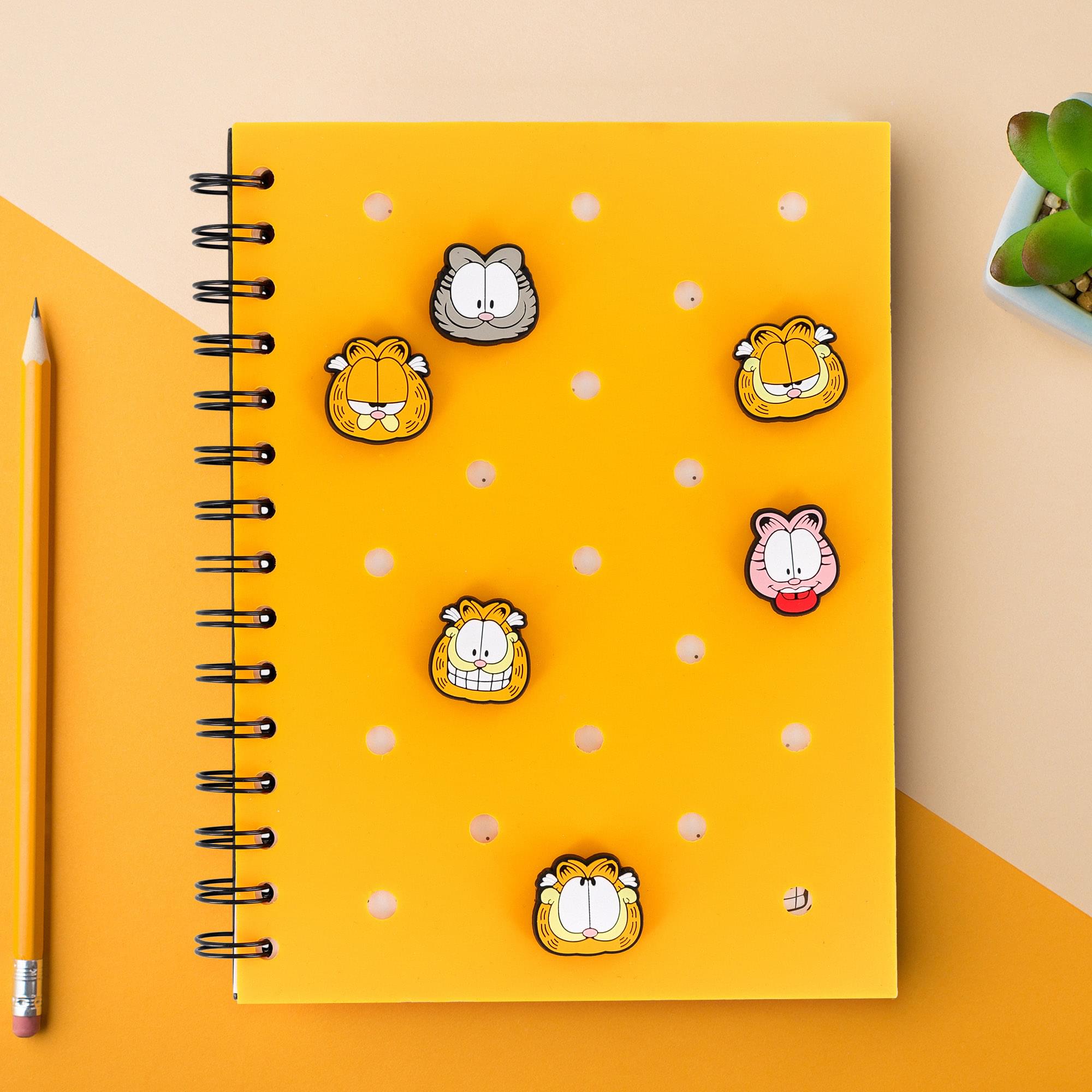 Garfield 160-Page Silicone Spiral Notebook With Pop Charms | 6 x 8 Inches