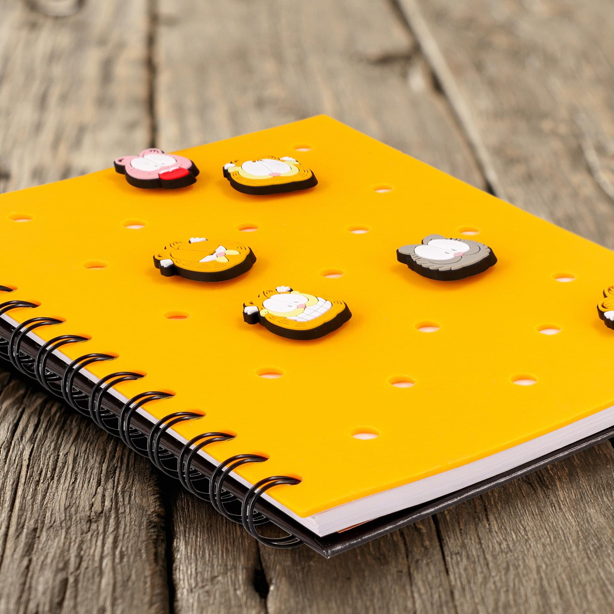 Garfield 160-Page Silicone Spiral Notebook With Pop Charms | 6 x 8 Inches