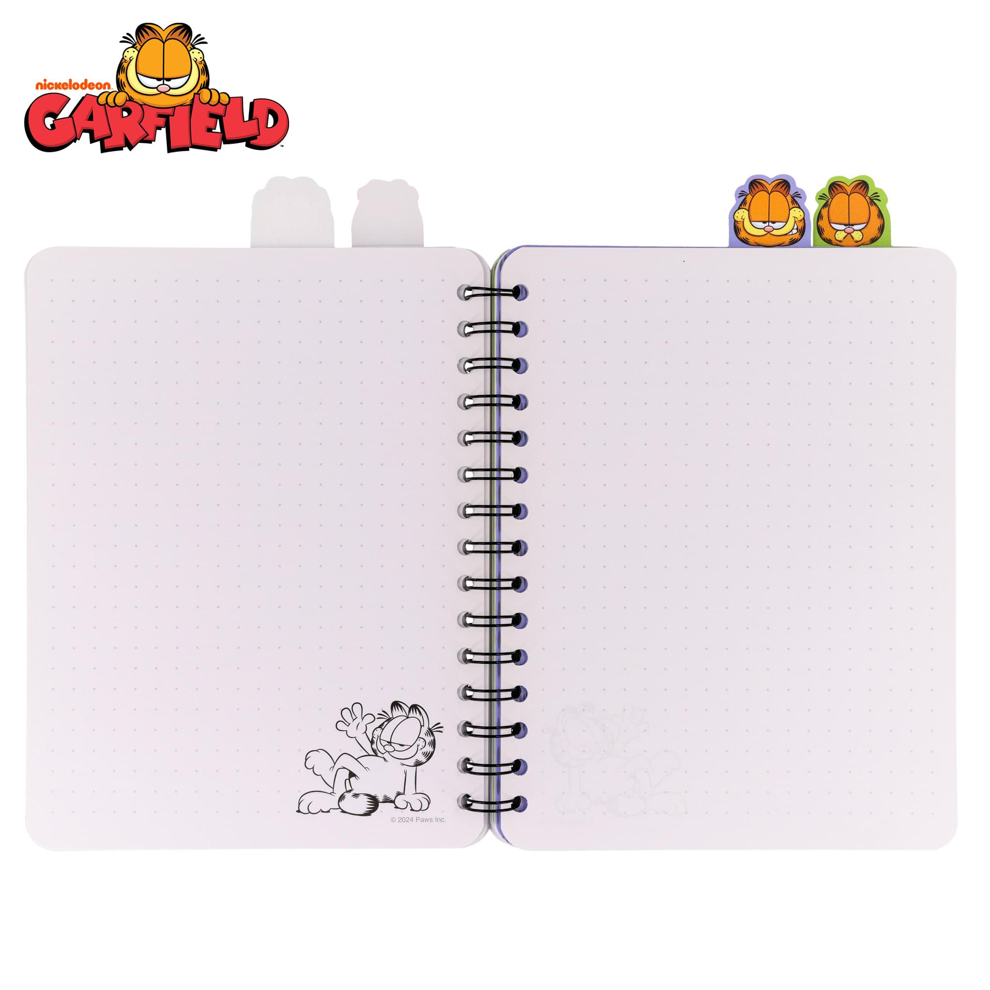 Garfield 4-Tab Spiral Notebook With 160 Dotted Sheets | 6 x 9 Inches