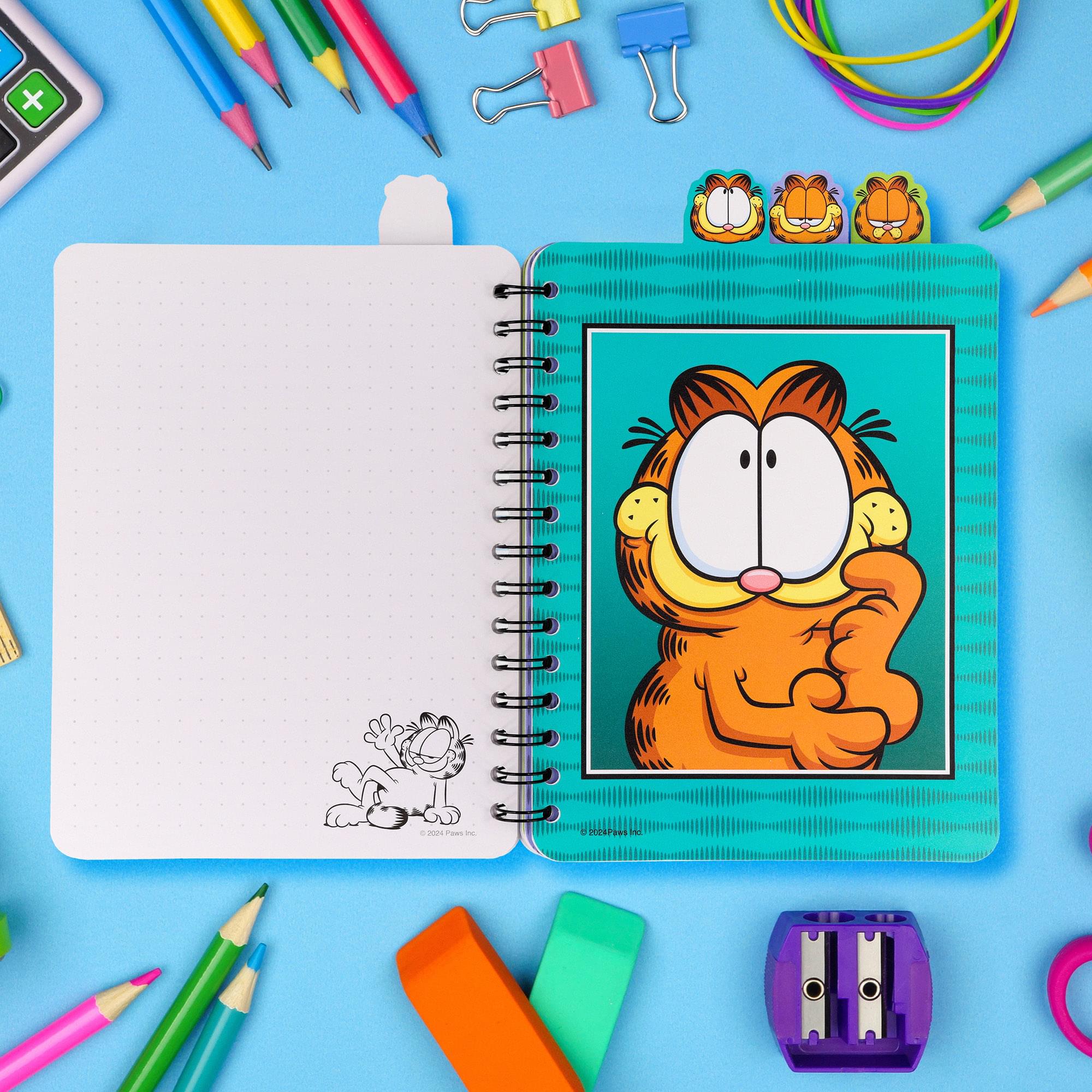 Garfield 4-Tab Spiral Notebook With 160 Dotted Sheets | 6 x 9 Inches