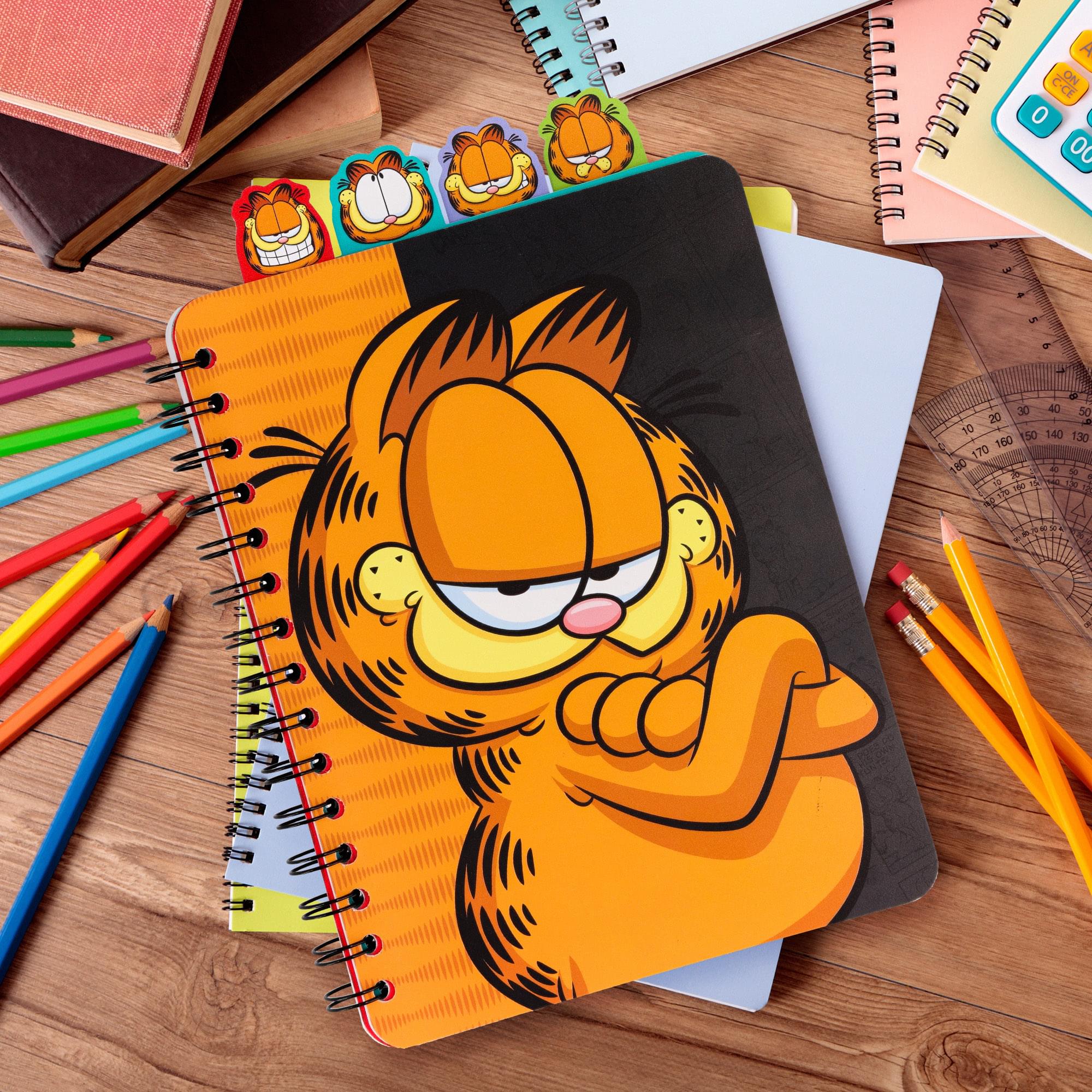 Garfield 4-Tab Spiral Notebook With 160 Dotted Sheets | 6 x 9 Inches