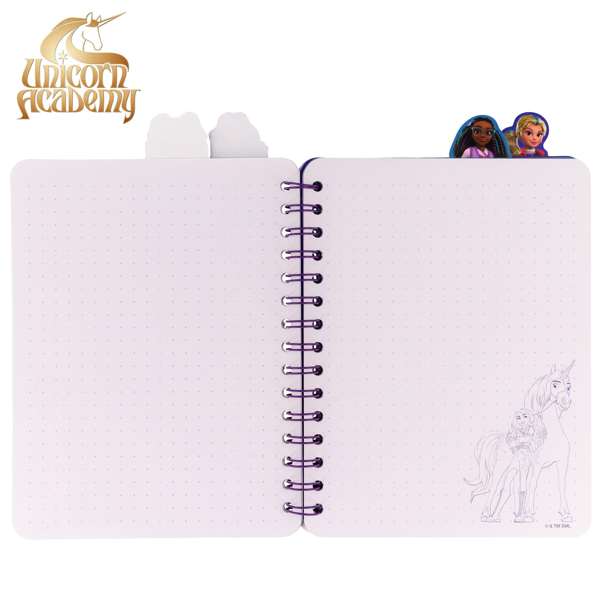 Unicorn Academy 4-Tab Spiral Notebook With 160 Dotted Sheets | 6 x 9 Inches