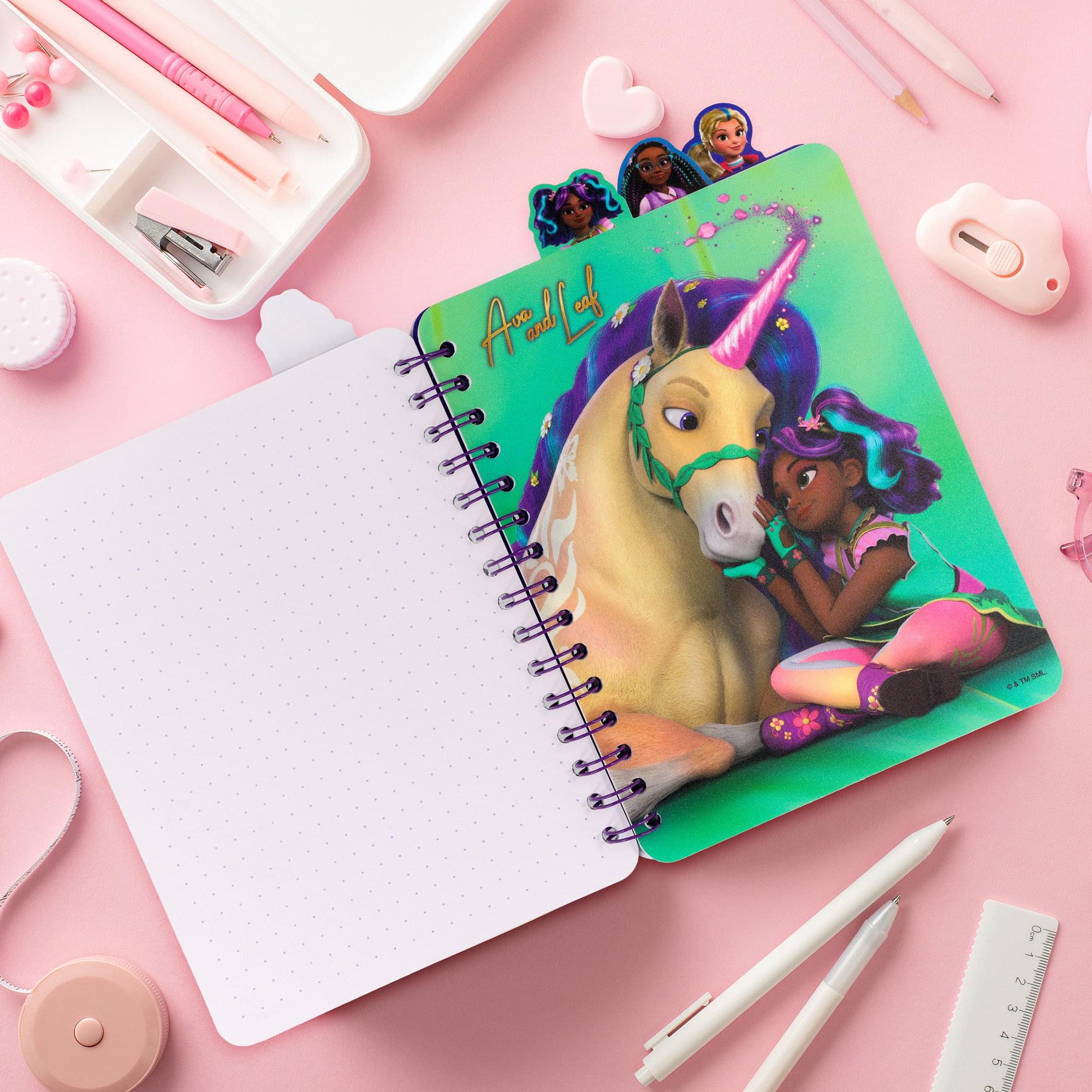 Unicorn Academy 4-Tab Spiral Notebook With 160 Dotted Sheets | 6 x 9 Inches