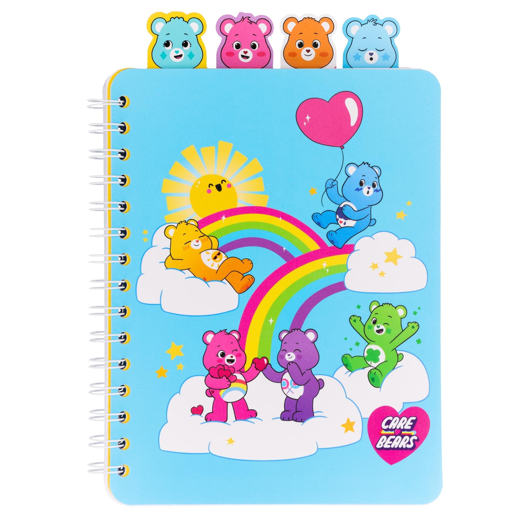 Care Bears: Unlock the Magic Rainbows 4-Tab Spiral Notebook With 160 Sheets
