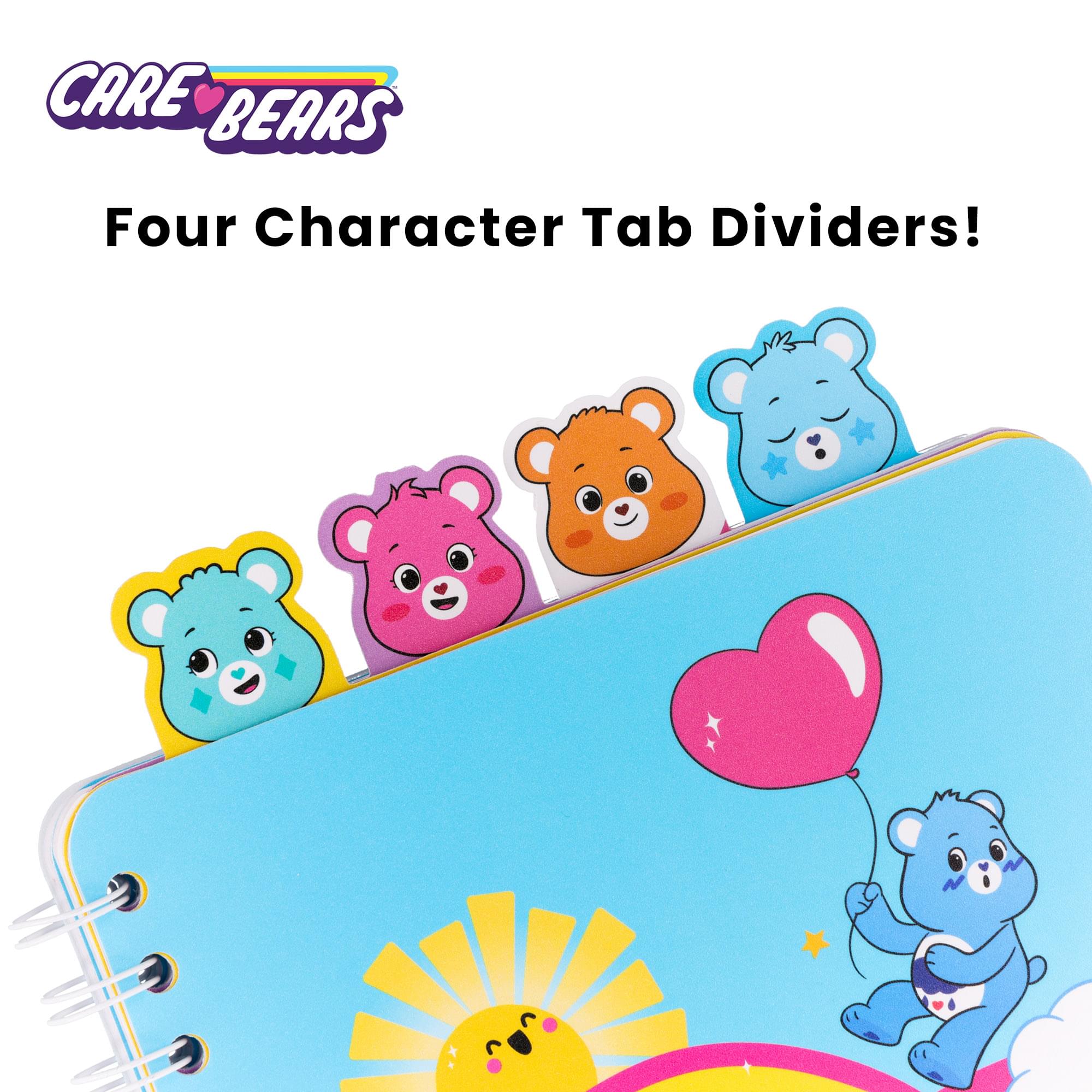Care Bears: Unlock the Magic Rainbows 4-Tab Spiral Notebook With 160 Sheets