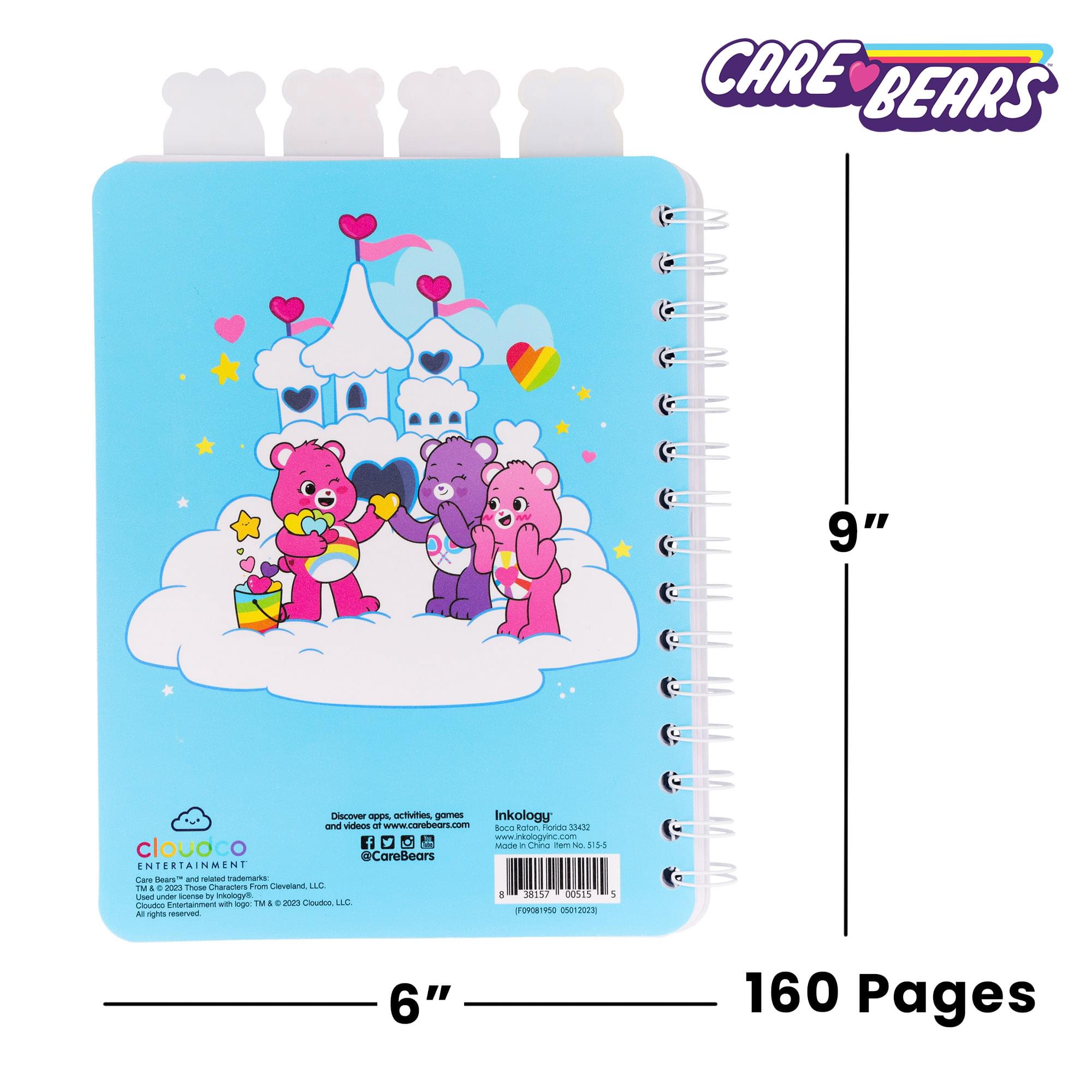 Care Bears: Unlock the Magic Rainbows 4-Tab Spiral Notebook With 160 Sheets