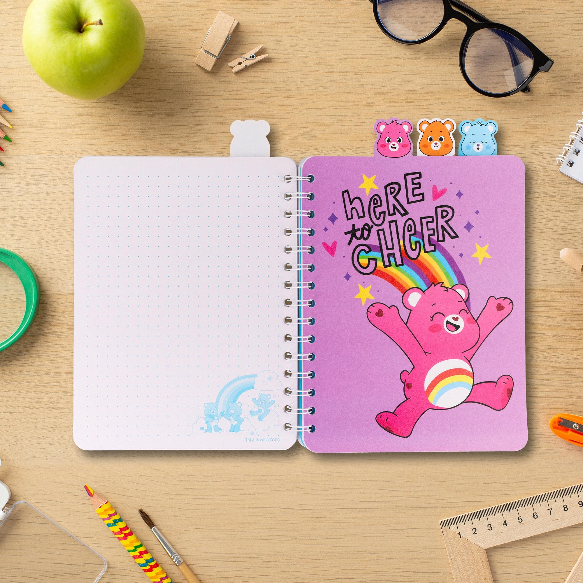 Care Bears: Unlock the Magic Rainbows 4-Tab Spiral Notebook With 160 Sheets
