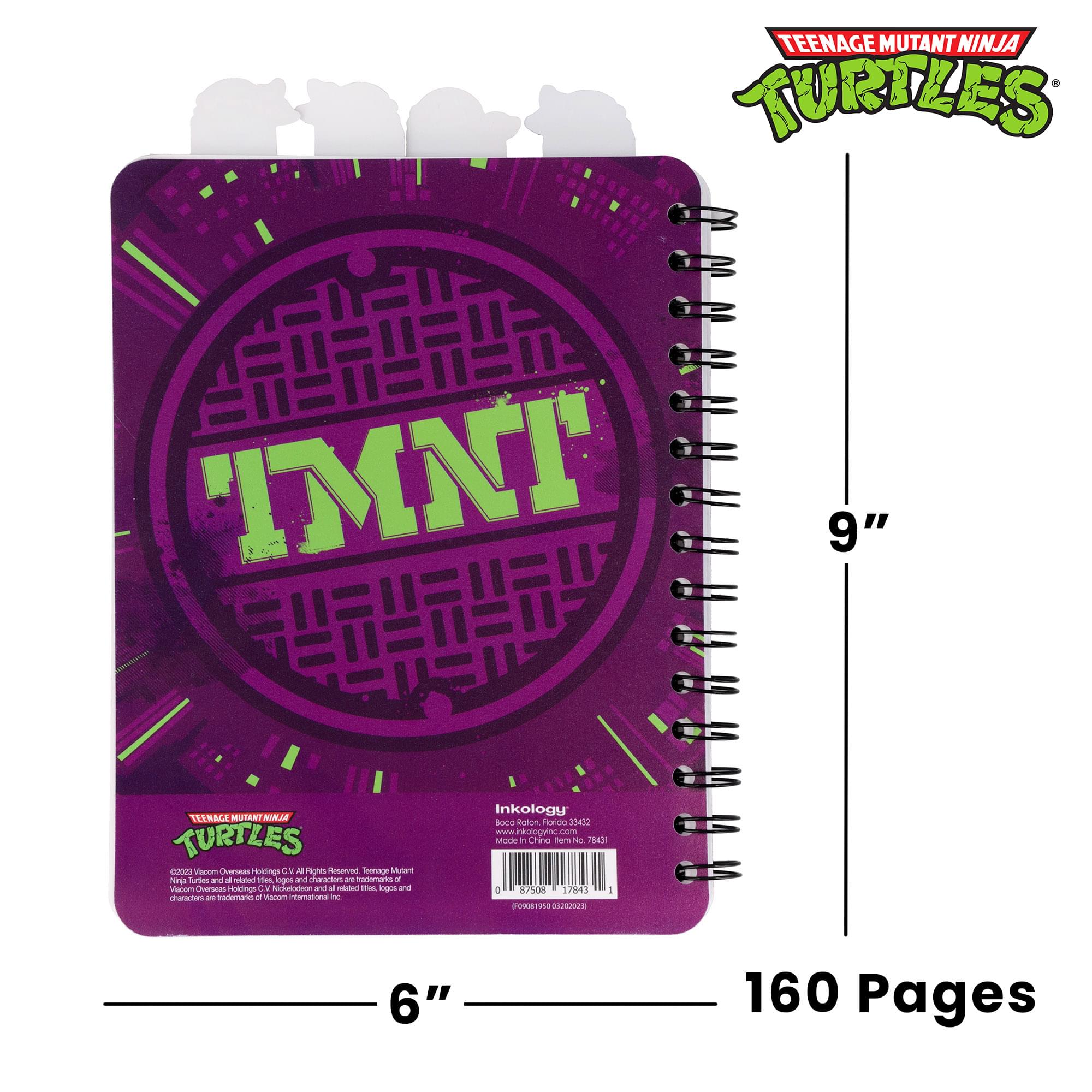 Teenage Mutant Ninja Turtles 4-Tab Spiral Notebook With 160 Dotted Sheets