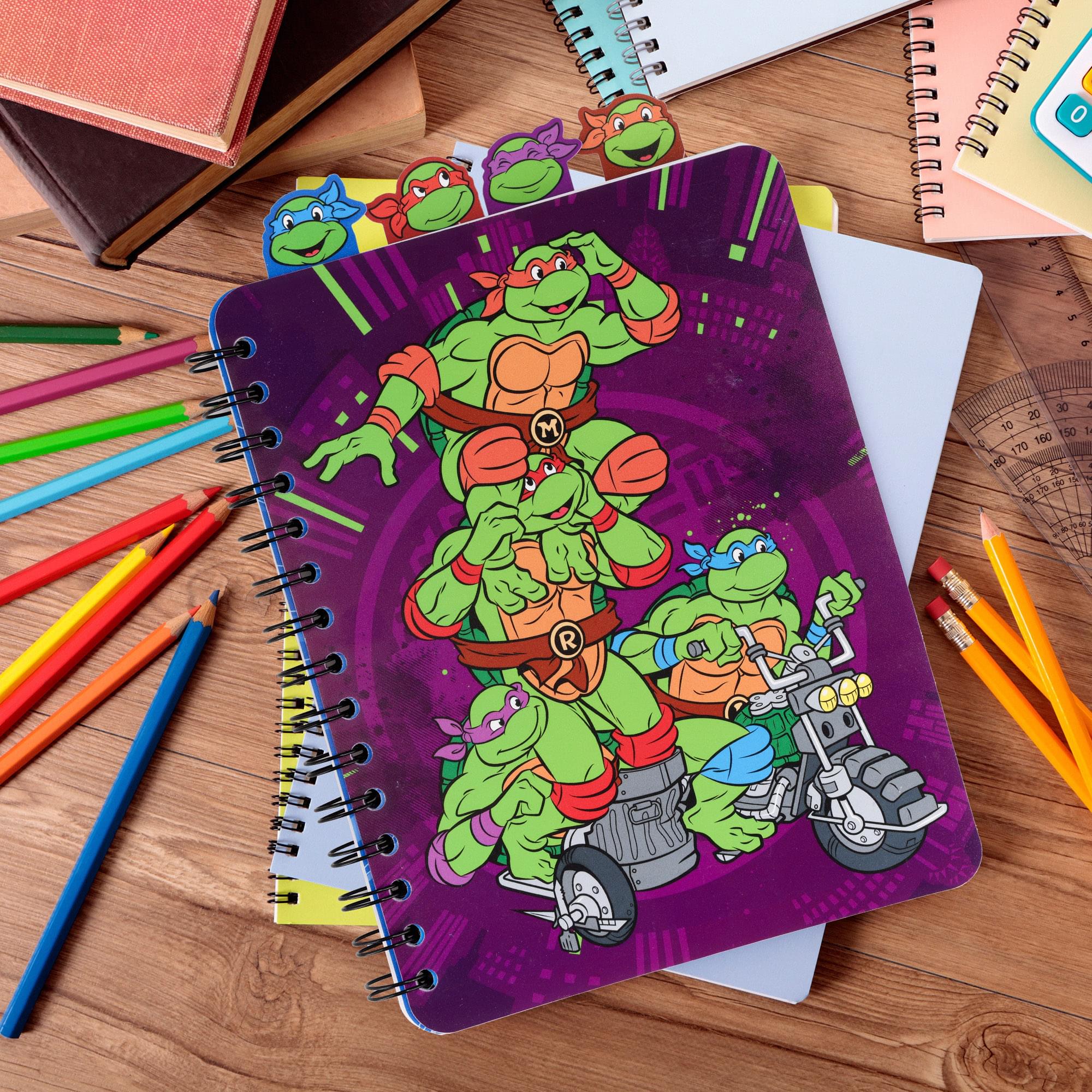 Teenage Mutant Ninja Turtles 4-Tab Spiral Notebook With 160 Dotted Sheets