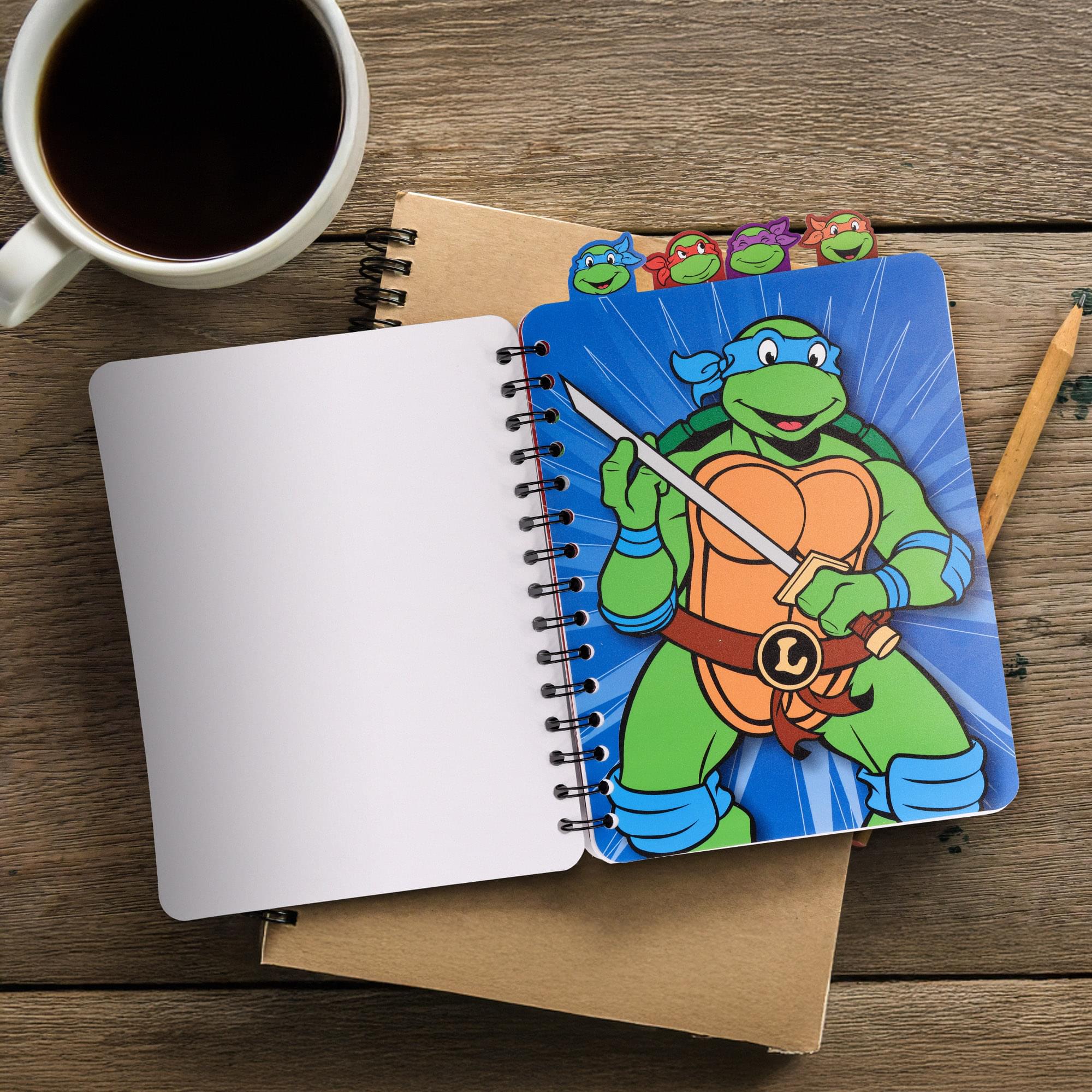 Teenage Mutant Ninja Turtles 4-Tab Spiral Notebook With 160 Dotted Sheets