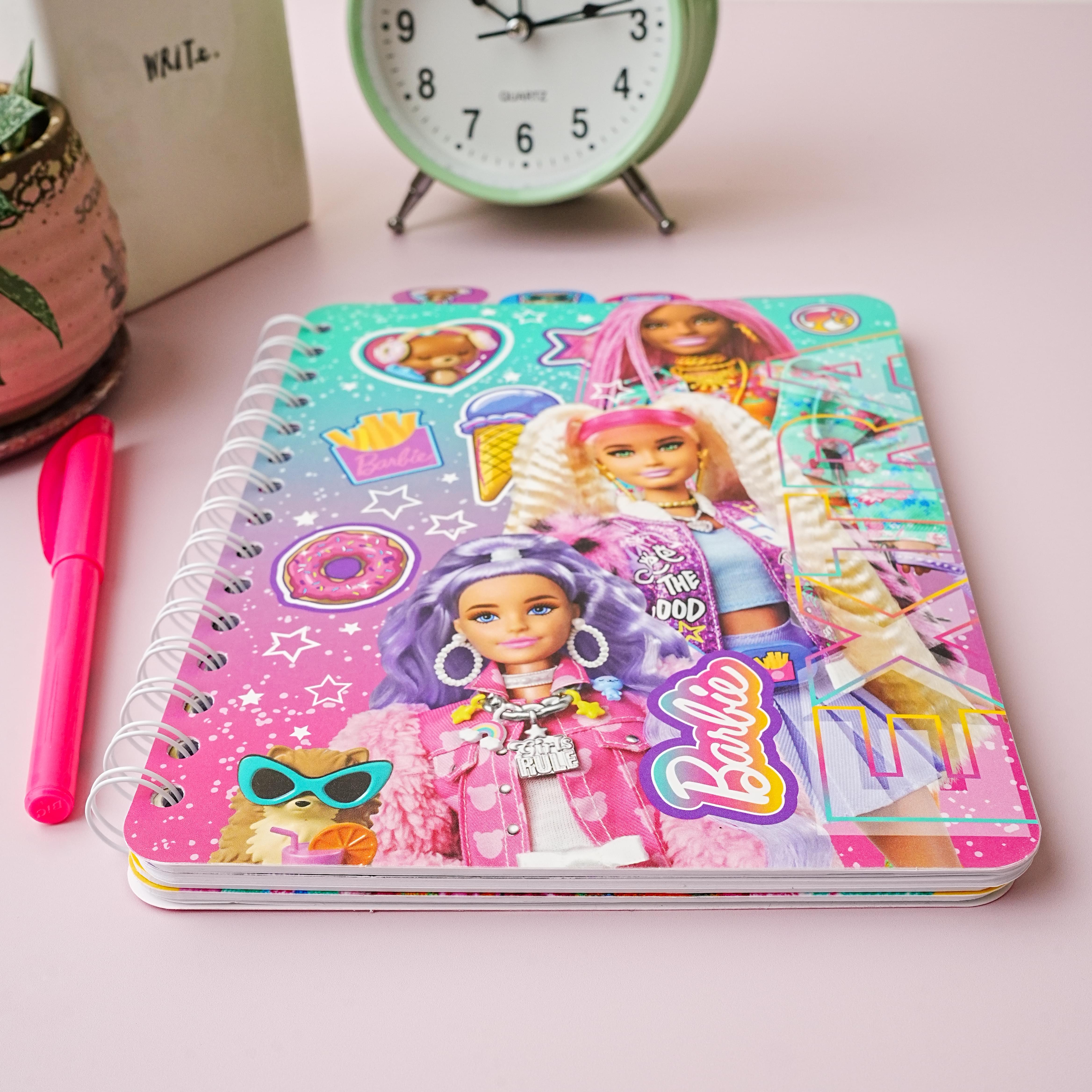 Barbie 4 Tab Spiral Notebook | 9 x 6 Inches