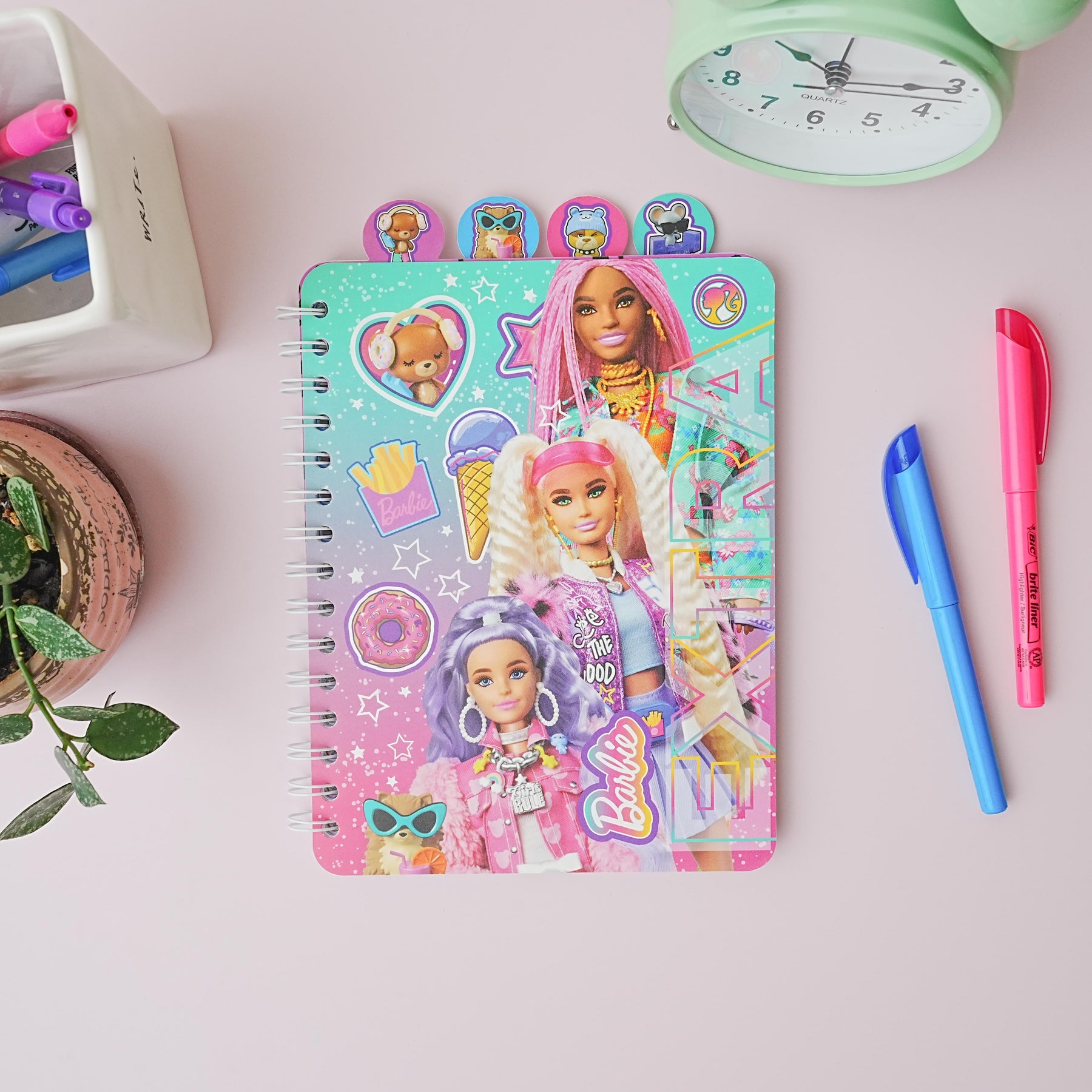 Barbie 4 Tab Spiral Notebook | 9 x 6 Inches