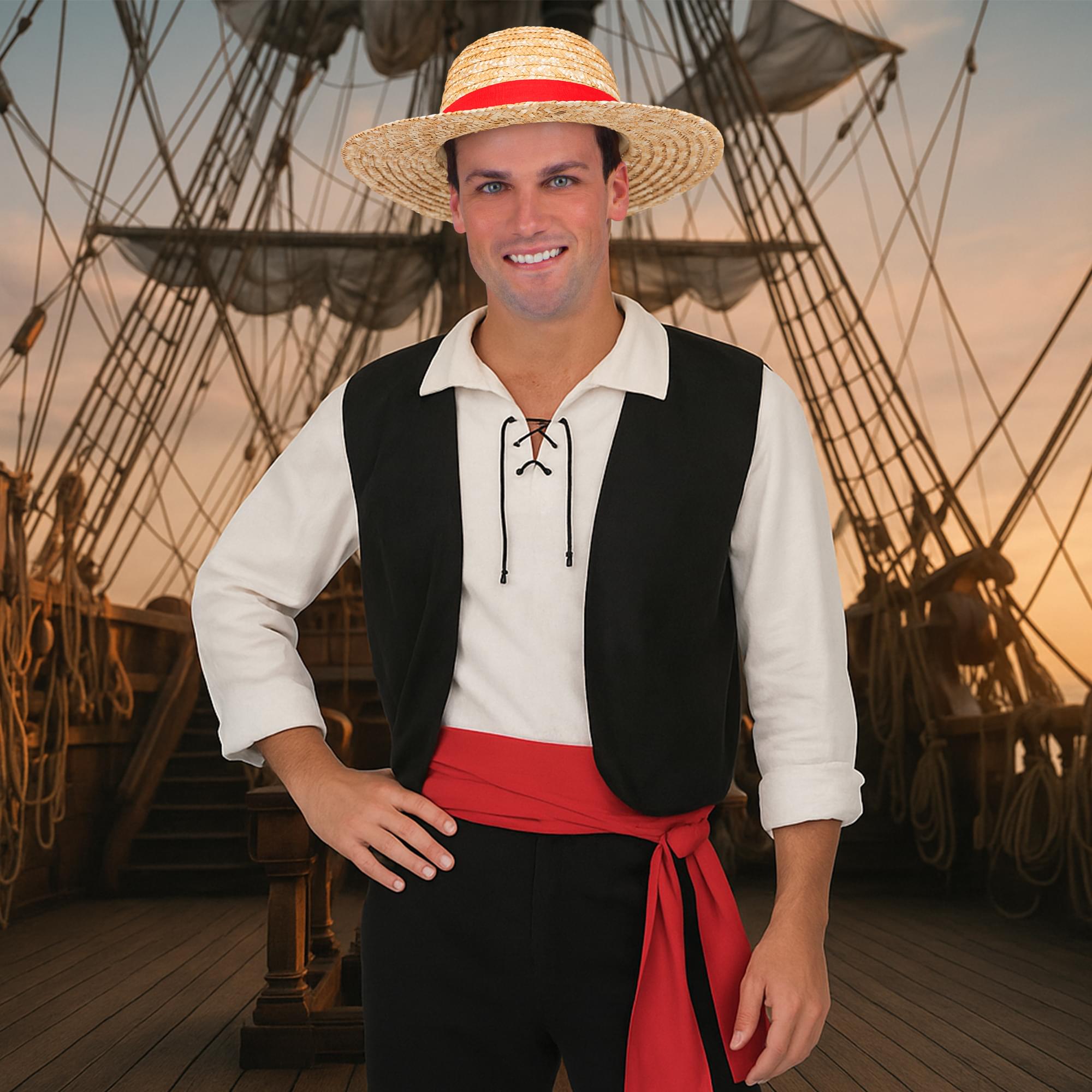 Japanese Pirate Hat Adult Costume Accessory | 23 Inches