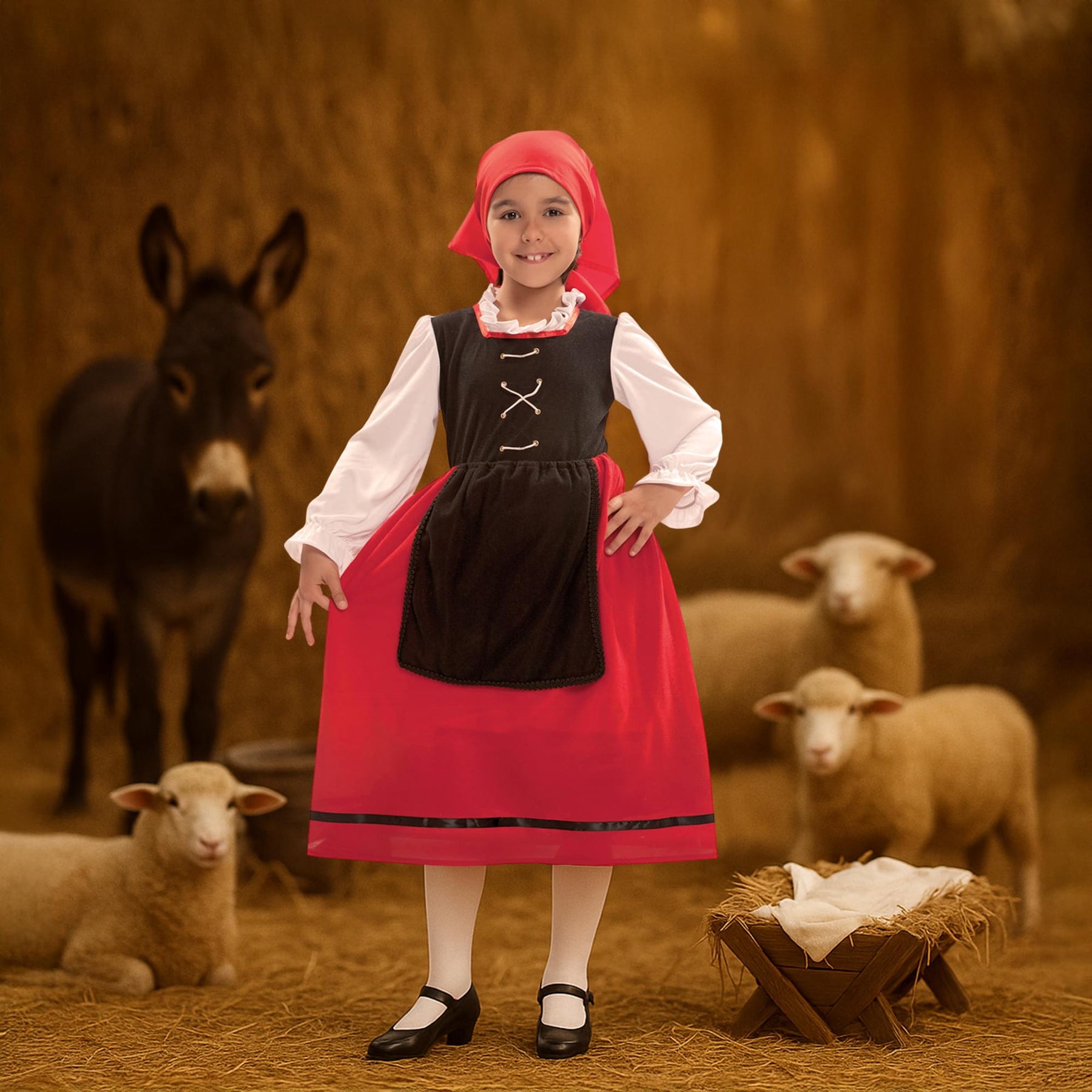 Nativity Scene Girl Villager Toddler Costume