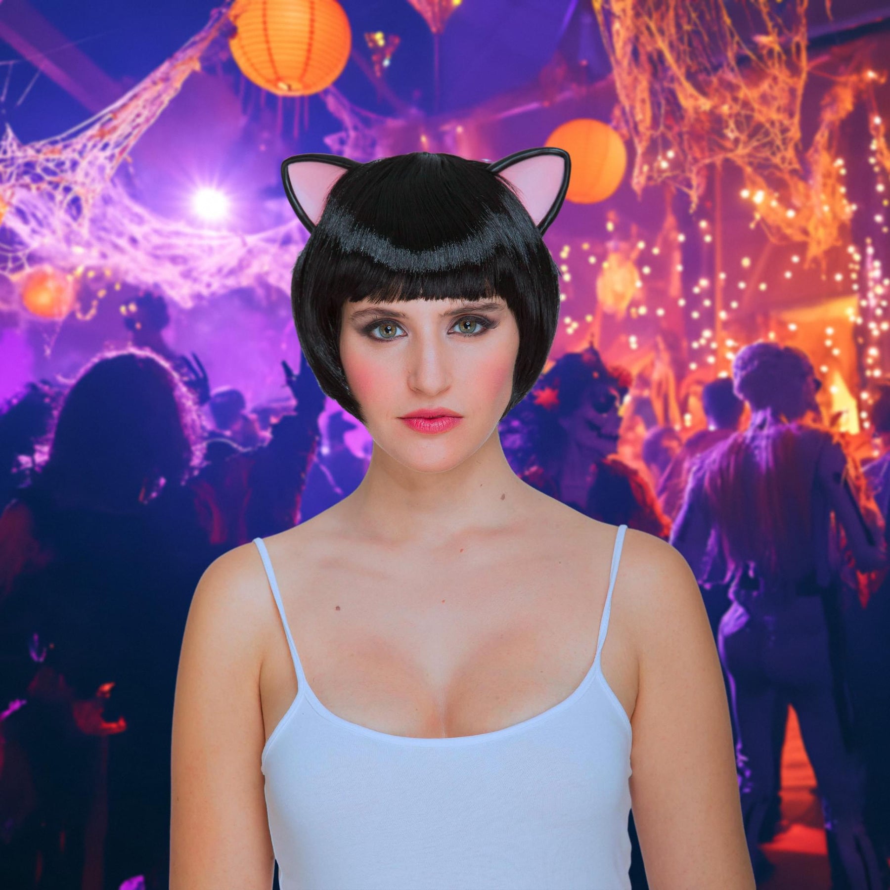 Short Kitty Adult Costume Wig