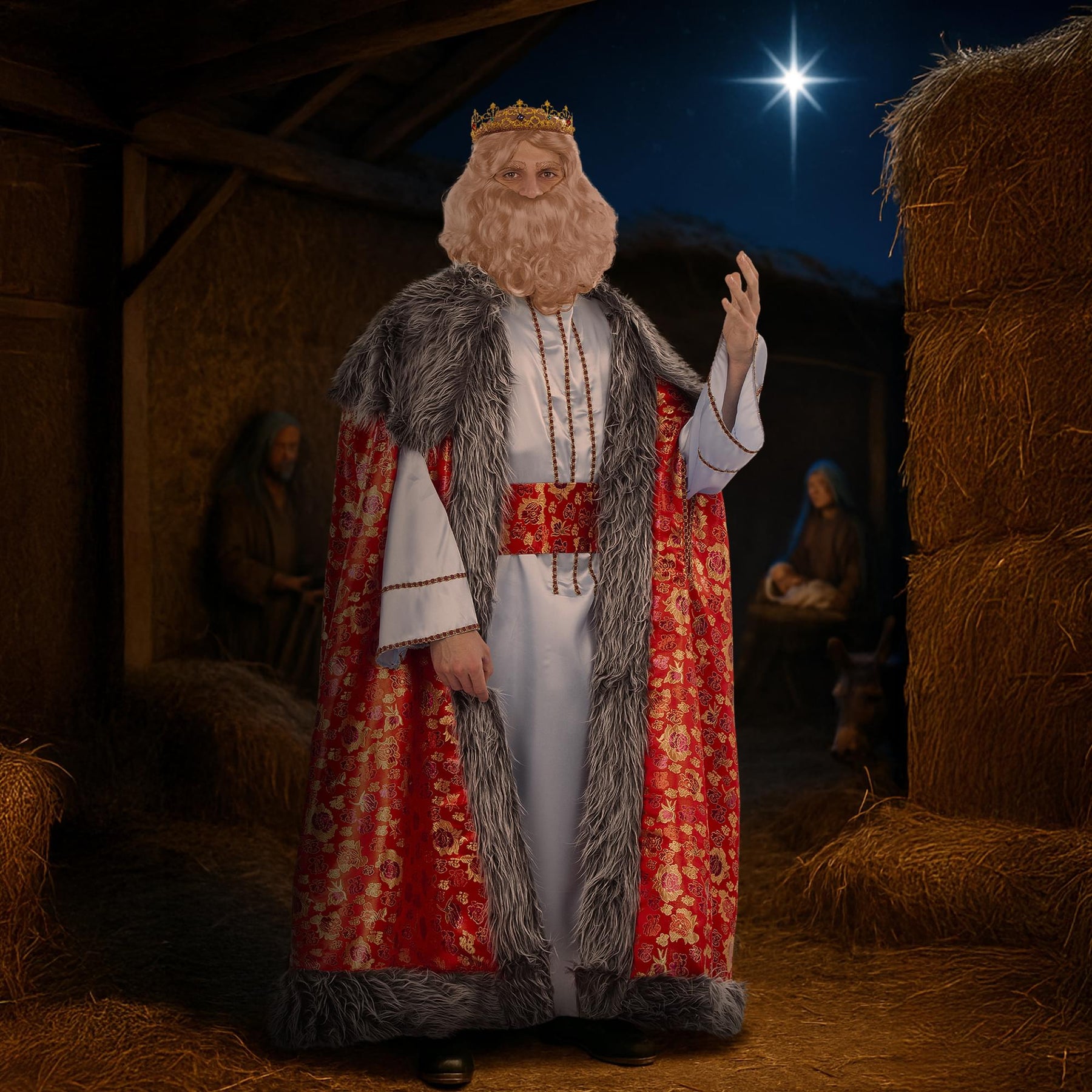 Wise Man King Melchior Brocade Adult Costume | Standard