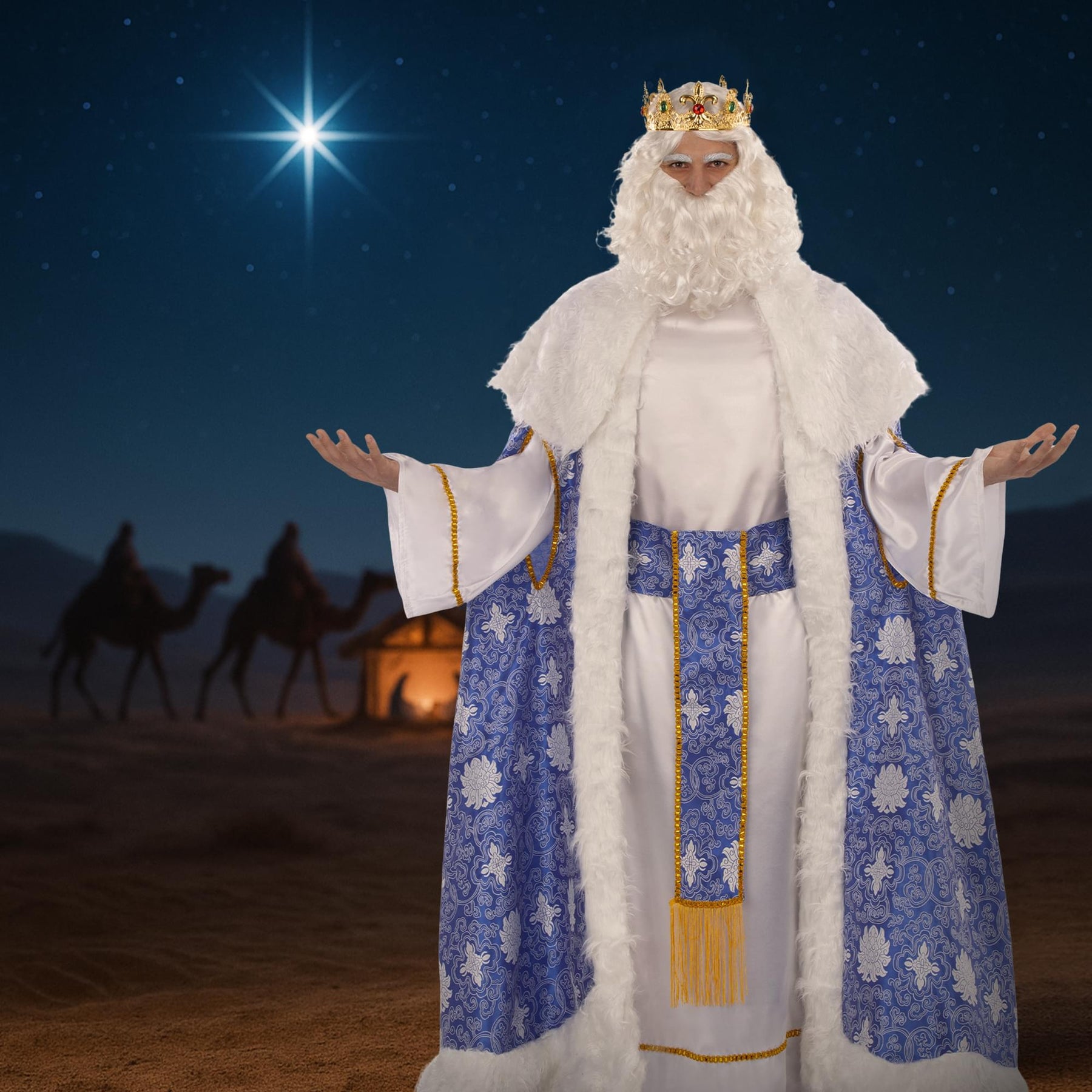 Wise Man King Caspar Brocade Adult Costume | Standard