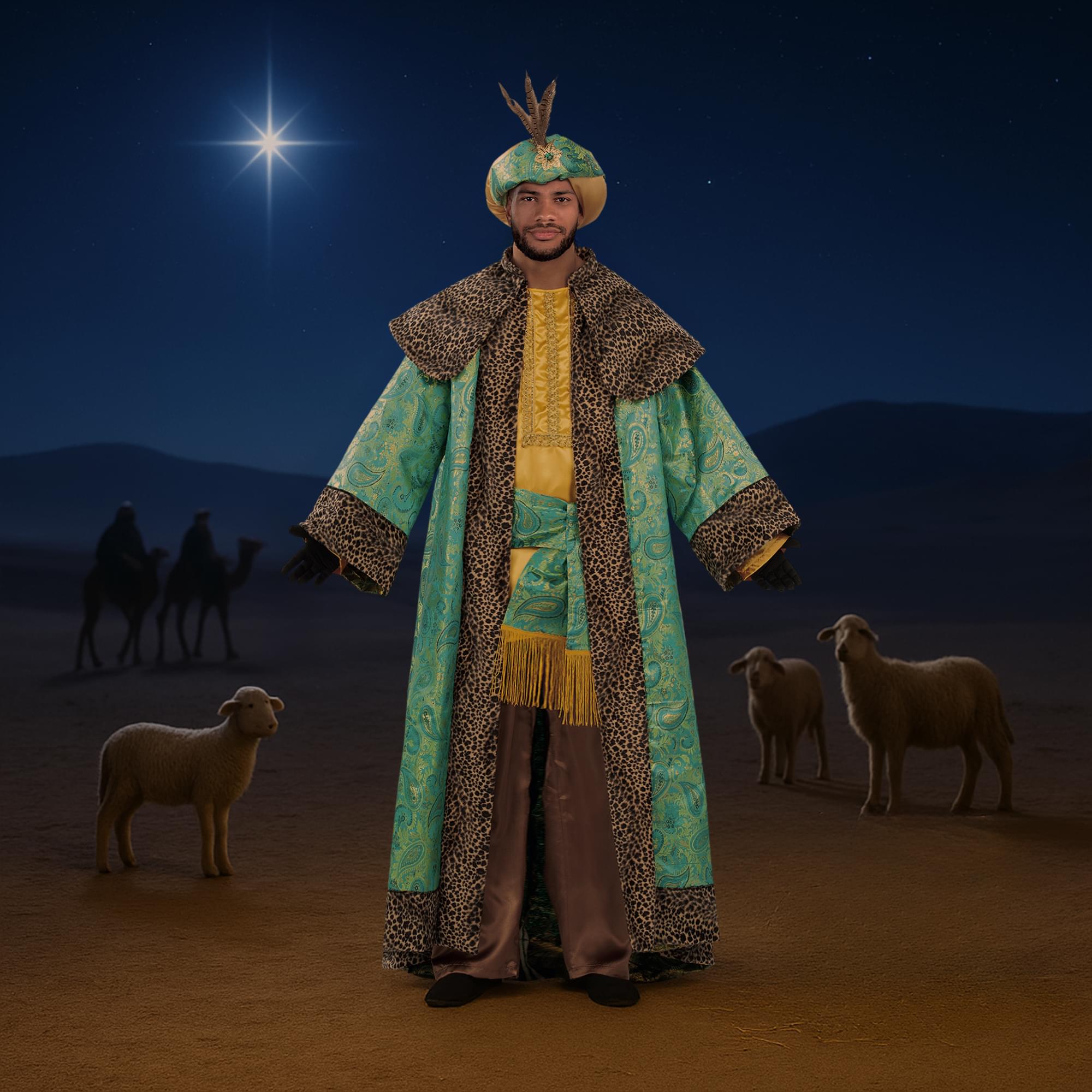 Wise Man King Balthazar Brocade Adult Costume | Standard