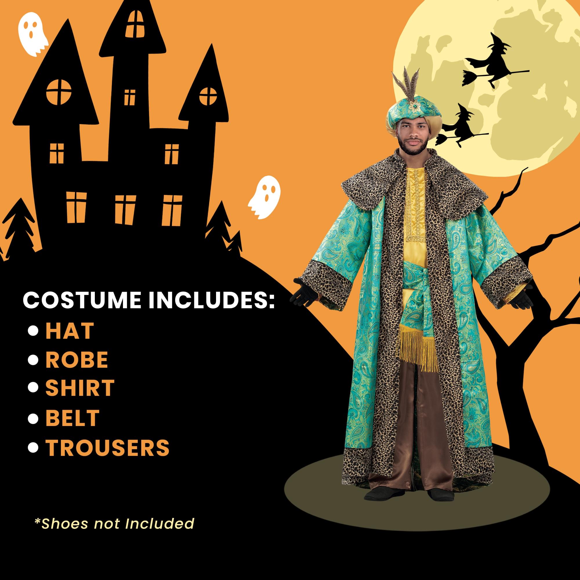 Wise Man King Balthazar Brocade Adult Costume | Standard
