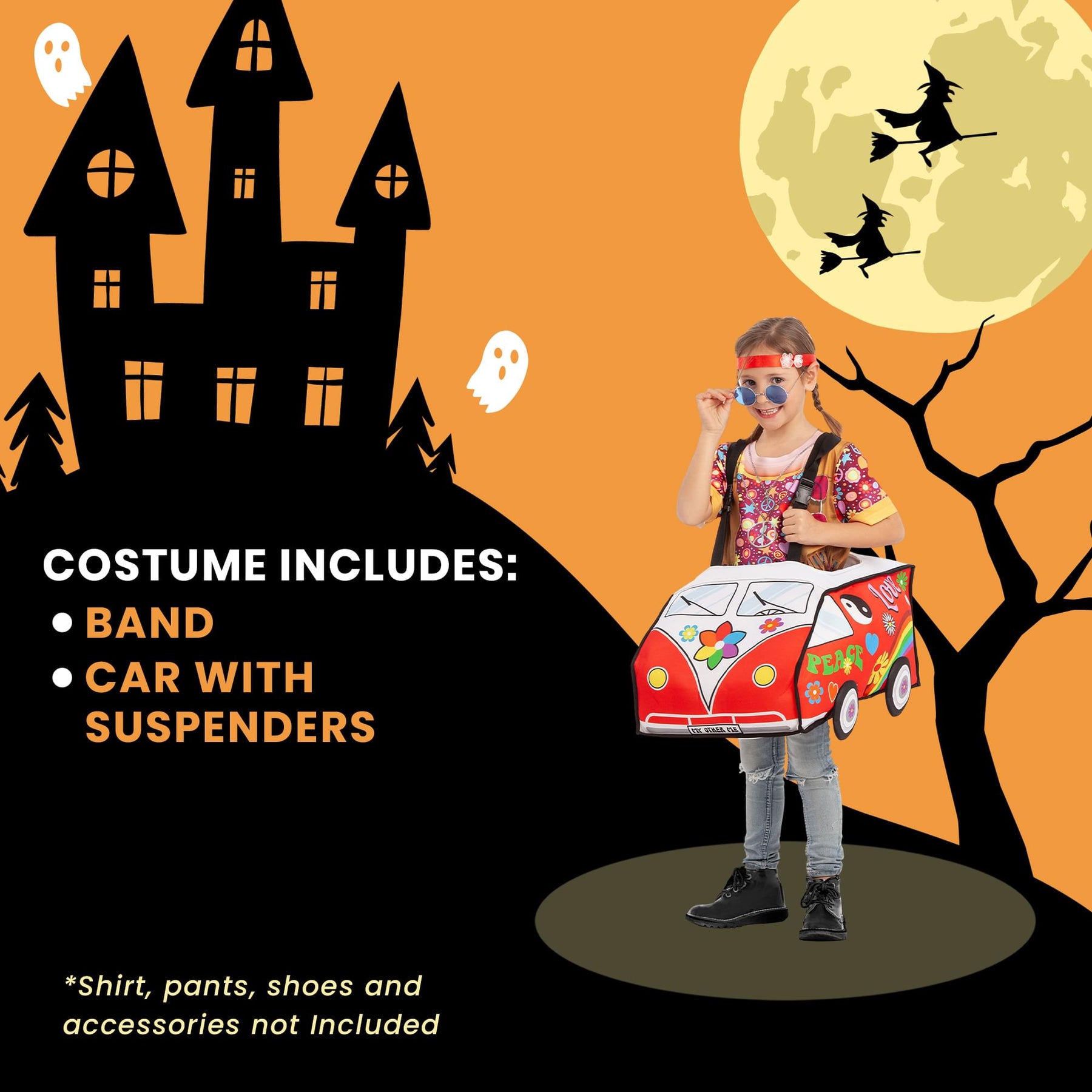 Ride-On Hippie Van Child Costume | One Size