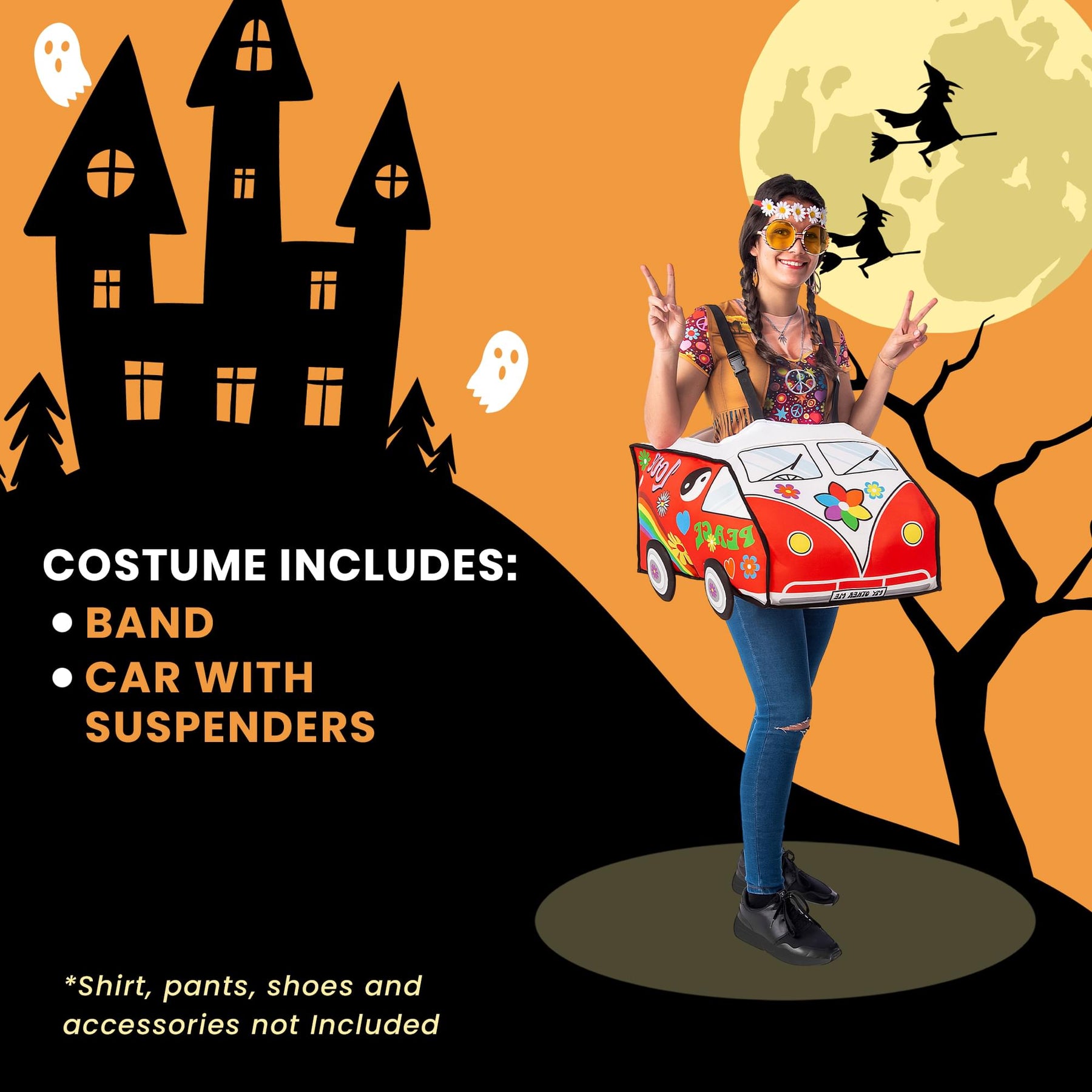 Ride-On Hippie Van Adult Costume | One Size