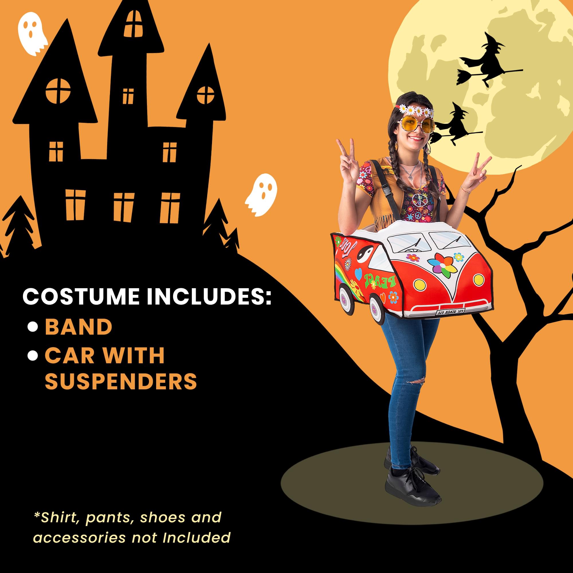 Ride-On Hippie Van Adult Costume | One Size