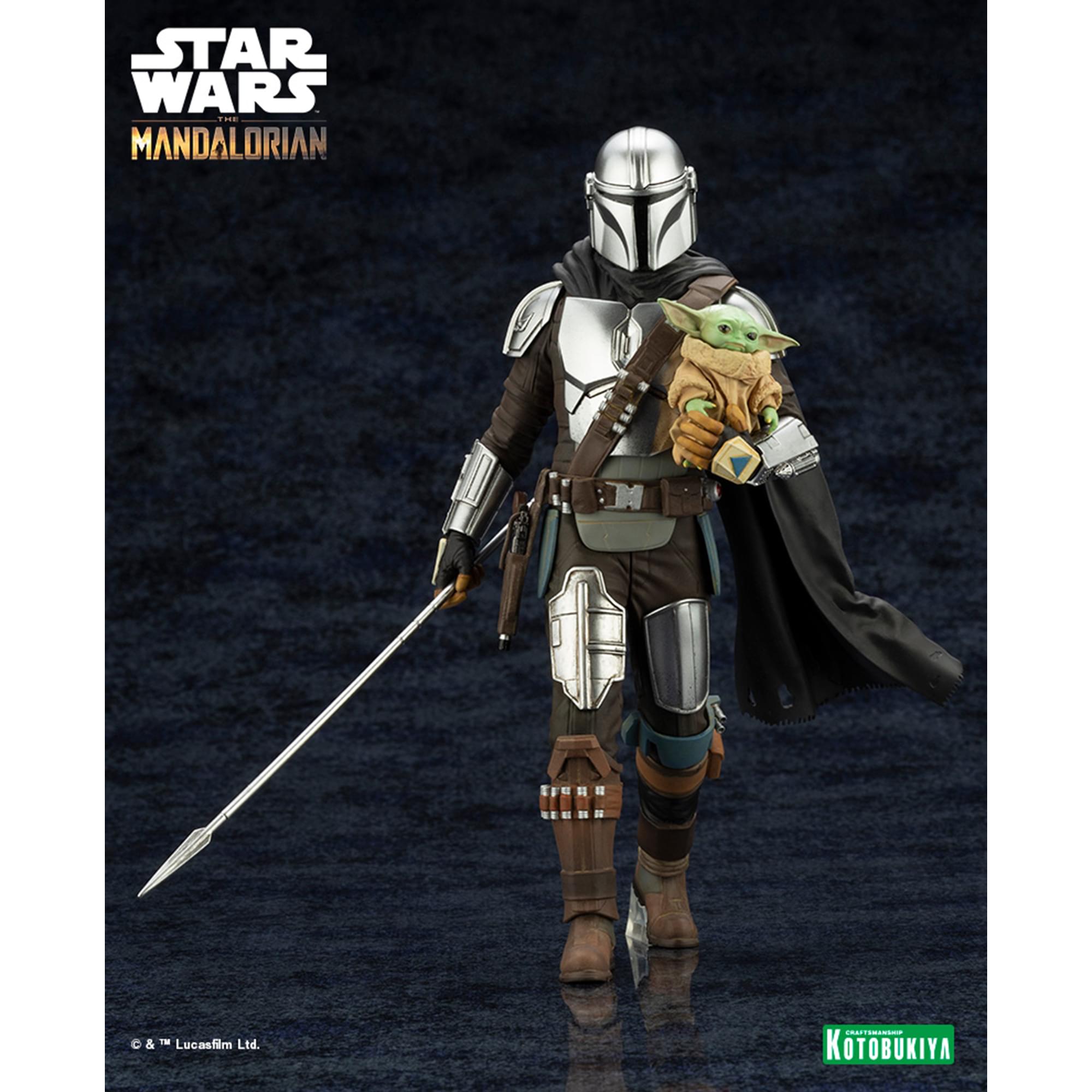 Star Wars Mandalorian & Grogu with Beskar Staff ARTFX Statue