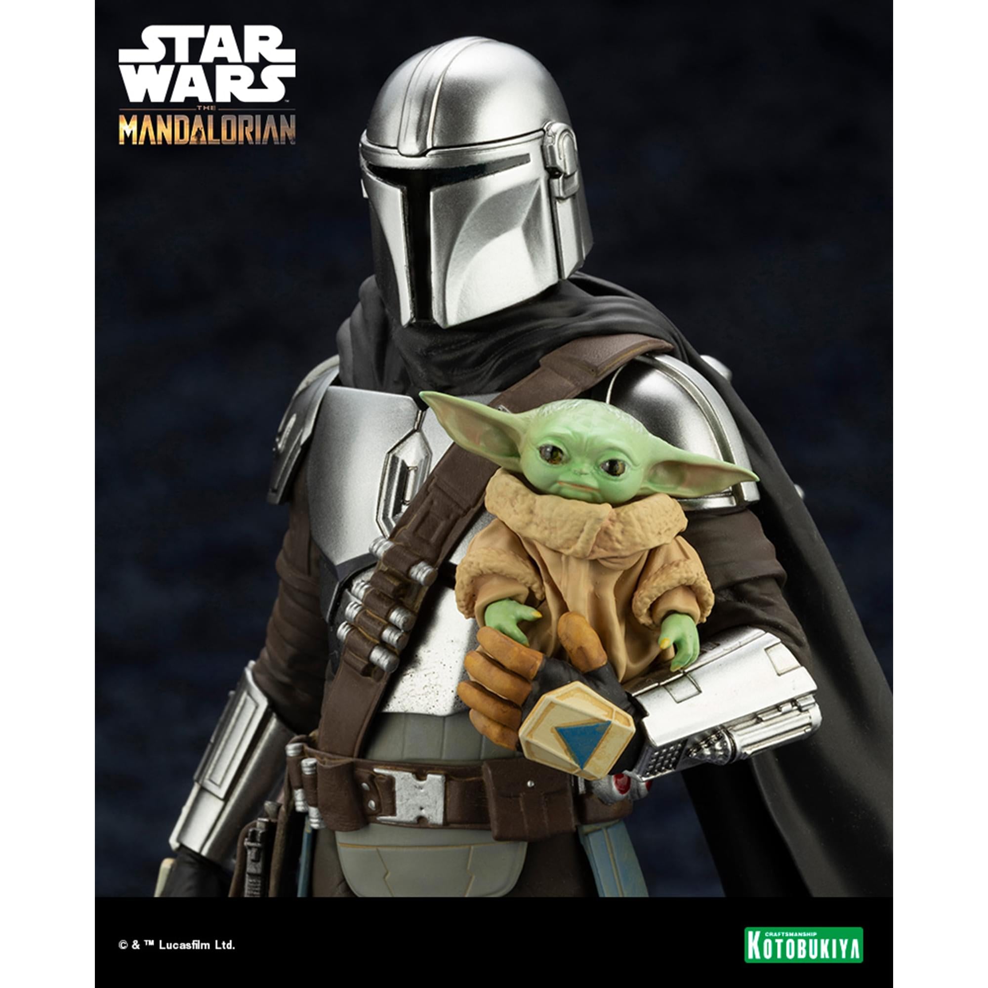Star Wars Mandalorian & Grogu with Beskar Staff ARTFX Statue