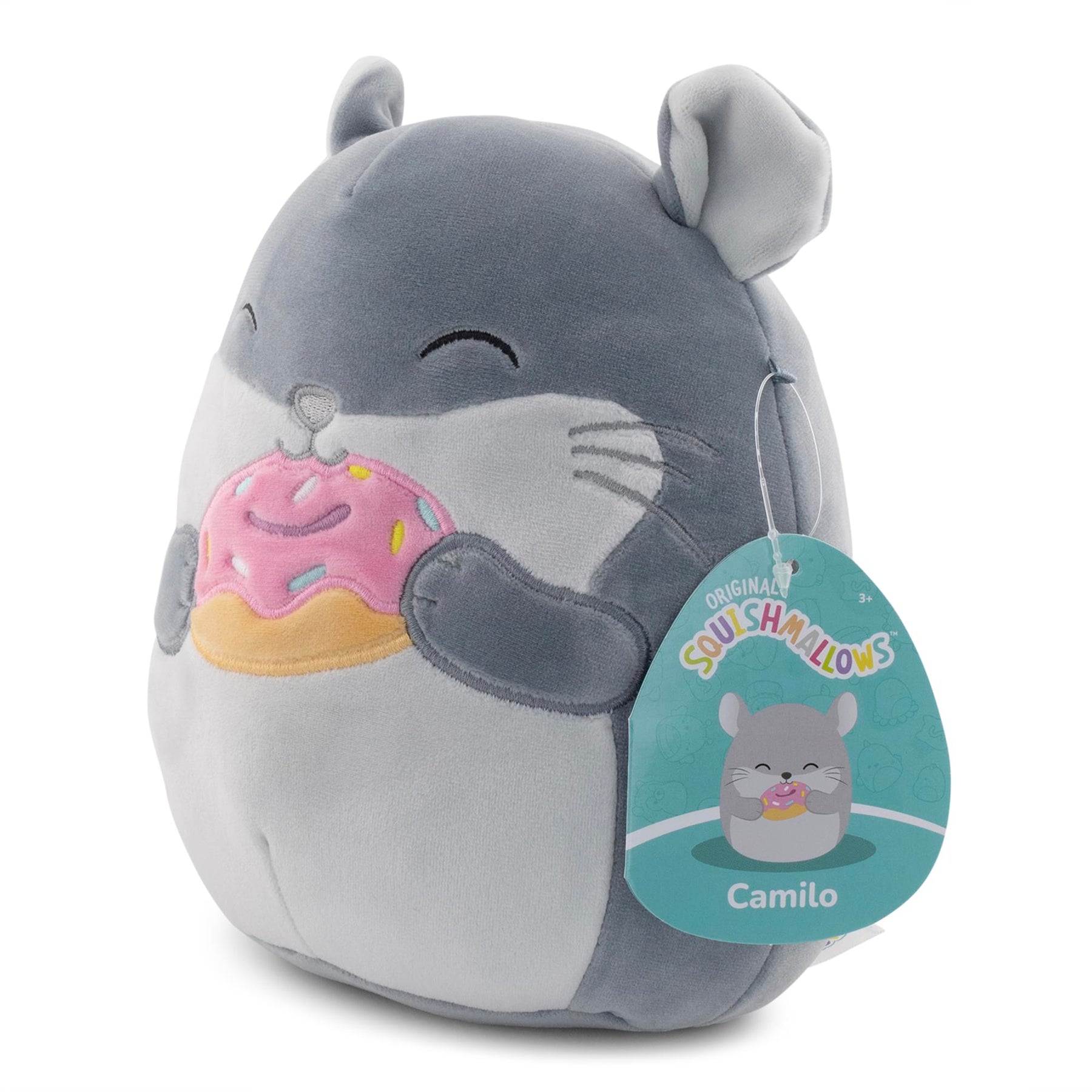 Squishmallows 8 Inch Plush | Camilo The Chinchilla With Donut