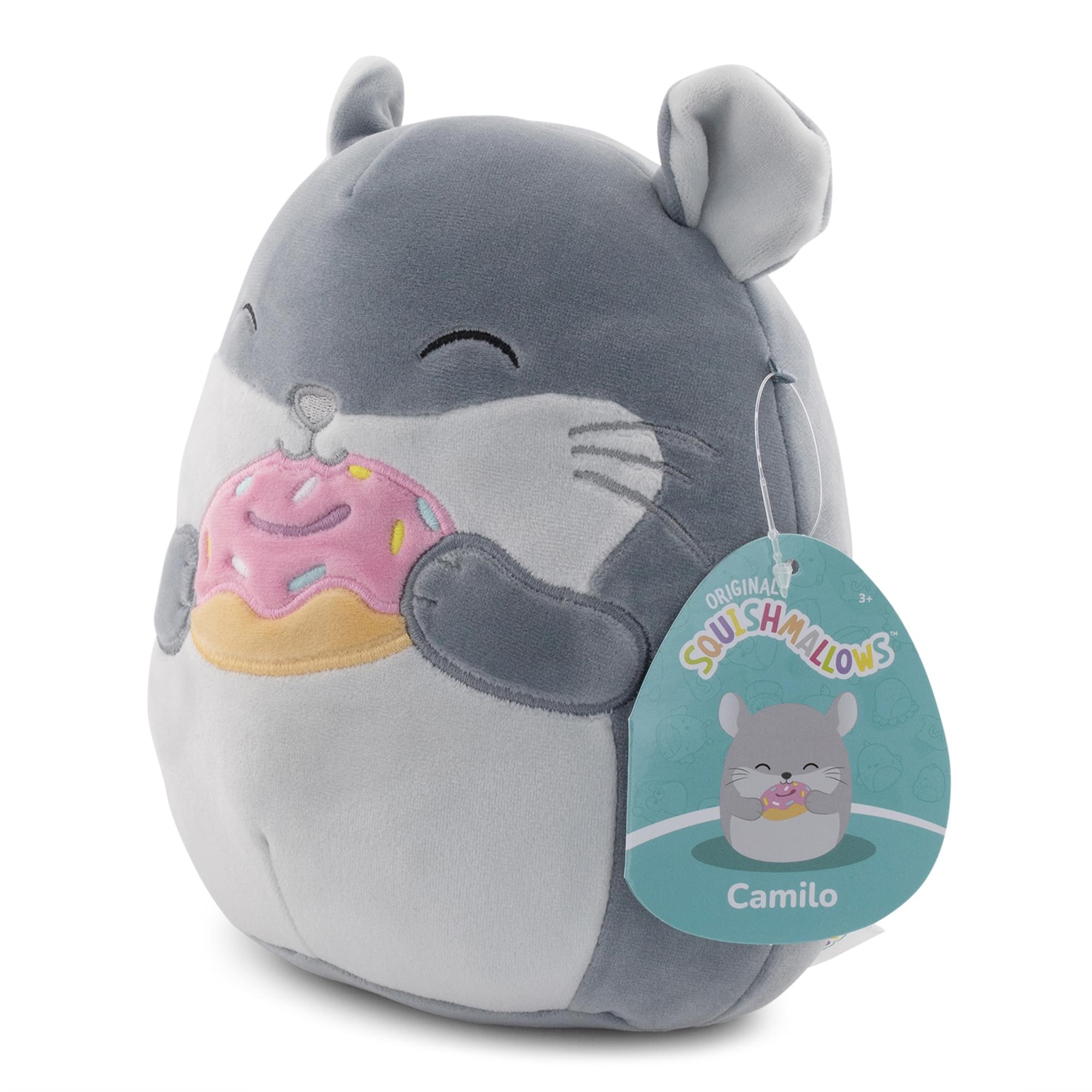 Squishmallows 8 Inch Plush | Camilo The Chinchilla With Donut