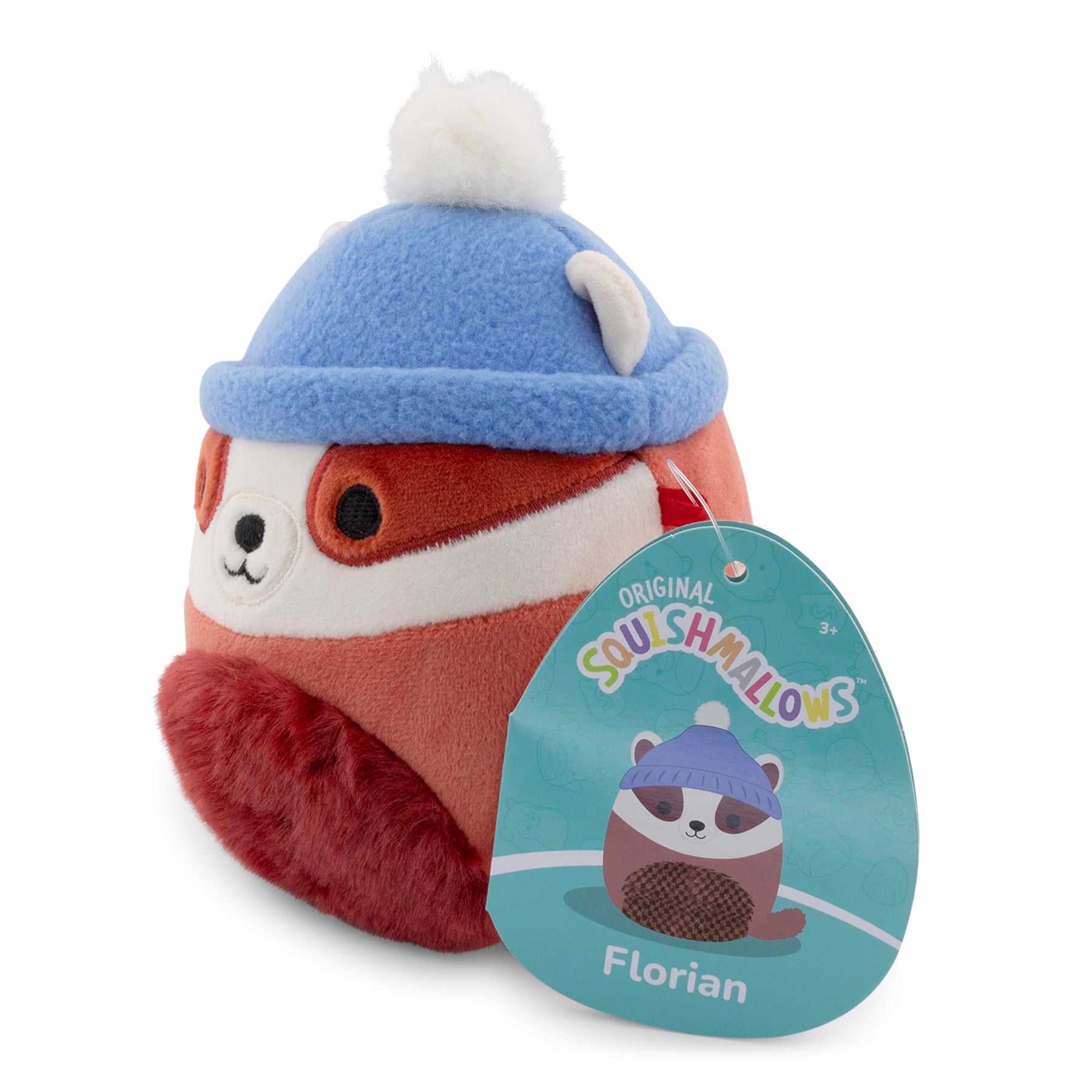 Squishmallows Cozy Squad 5 Inch Plush | Florian The Badger With Hat