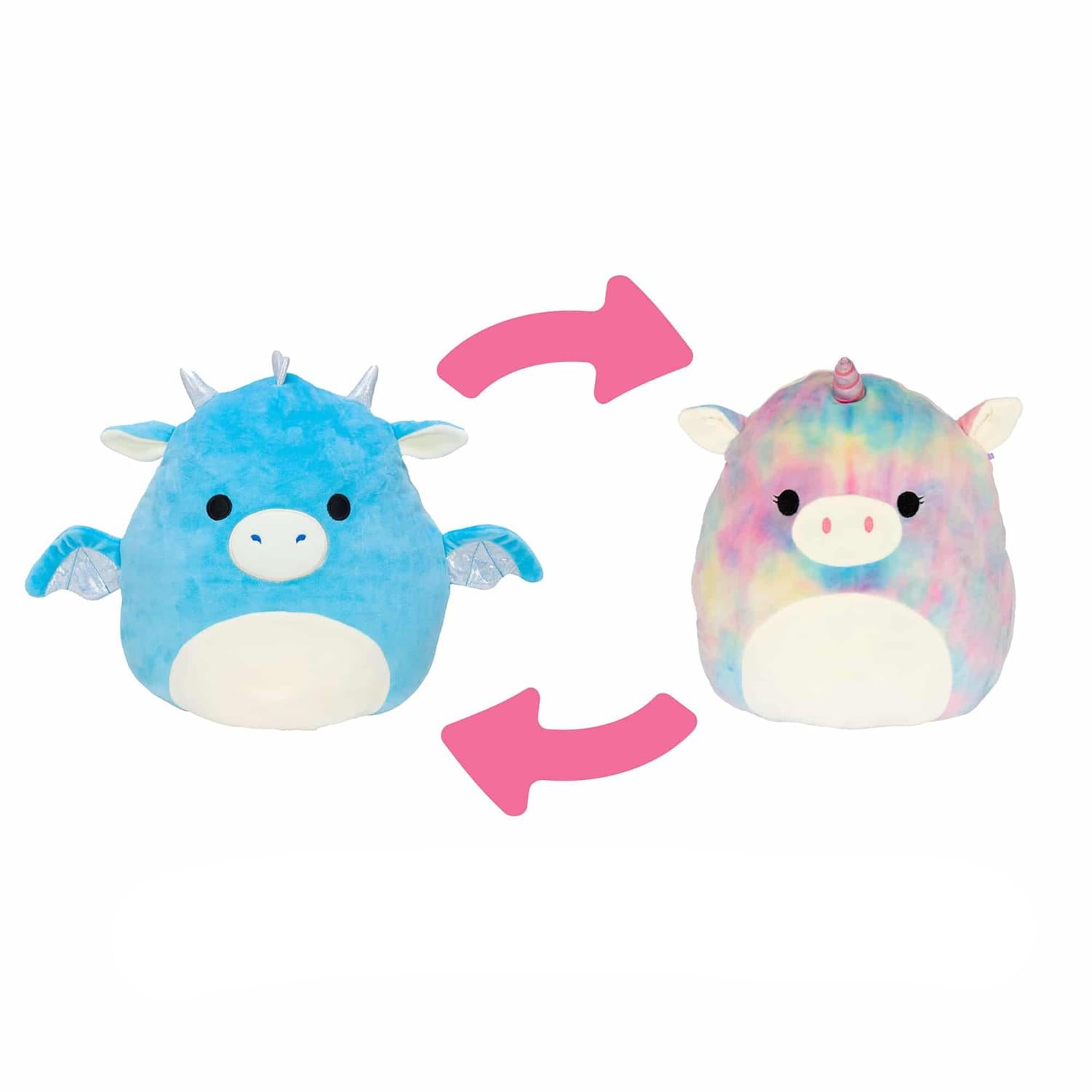 Squishmallow 12 Inch Flip A Mallow Plush | Dragon / Rainbow Unicorn