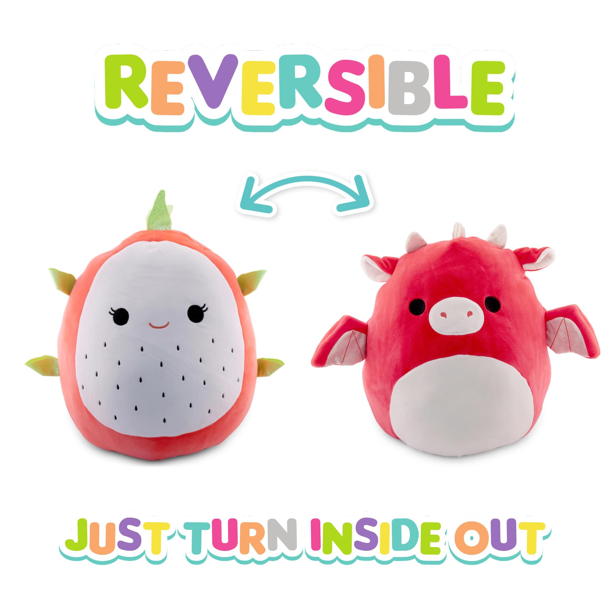 Squishmallows Flip-A-Mallow 12 Inch Plush | Delita Dragonfruit & Baiden Dragon